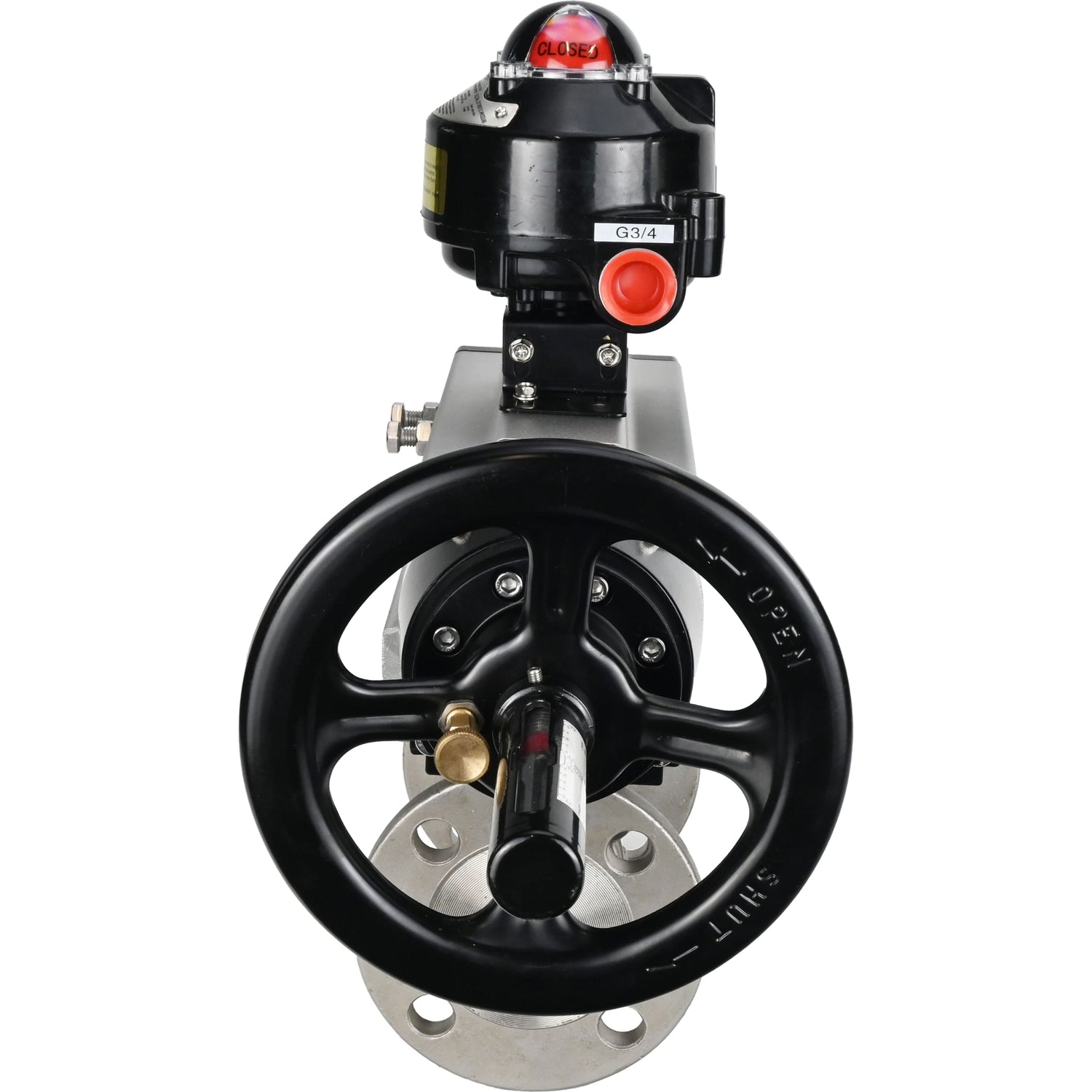 Ball valves Elephant BV3232P(3pc)-FP-F-ISO-H DN65-100 25/40 bar flanged with ISO flange, body - 316 stainless steel, full bore, seal - PTFE, with pneumatic drive PA-DA-105-1, LSU APL-510N Ex