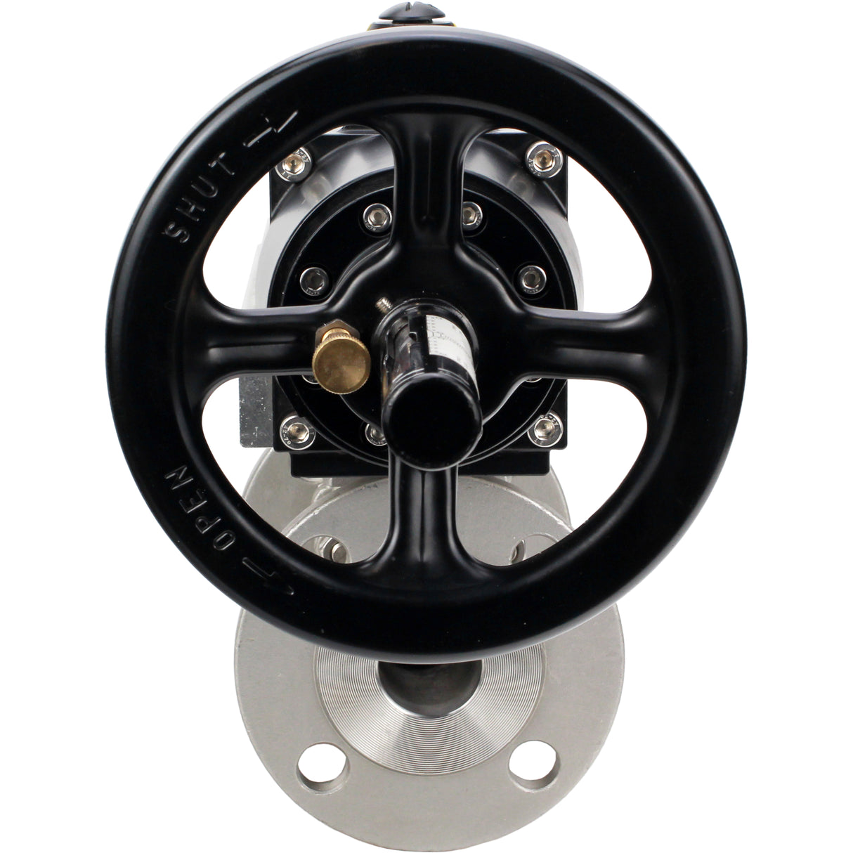 Ball valves Elephant BV3232P(3pc)-FP-F-ISO-H DN65-100 25/40 bar flanged with ISO flange, body - 316 stainless steel, full bore, seal - PTFE, with pneumatic drive PA-DA-105-1