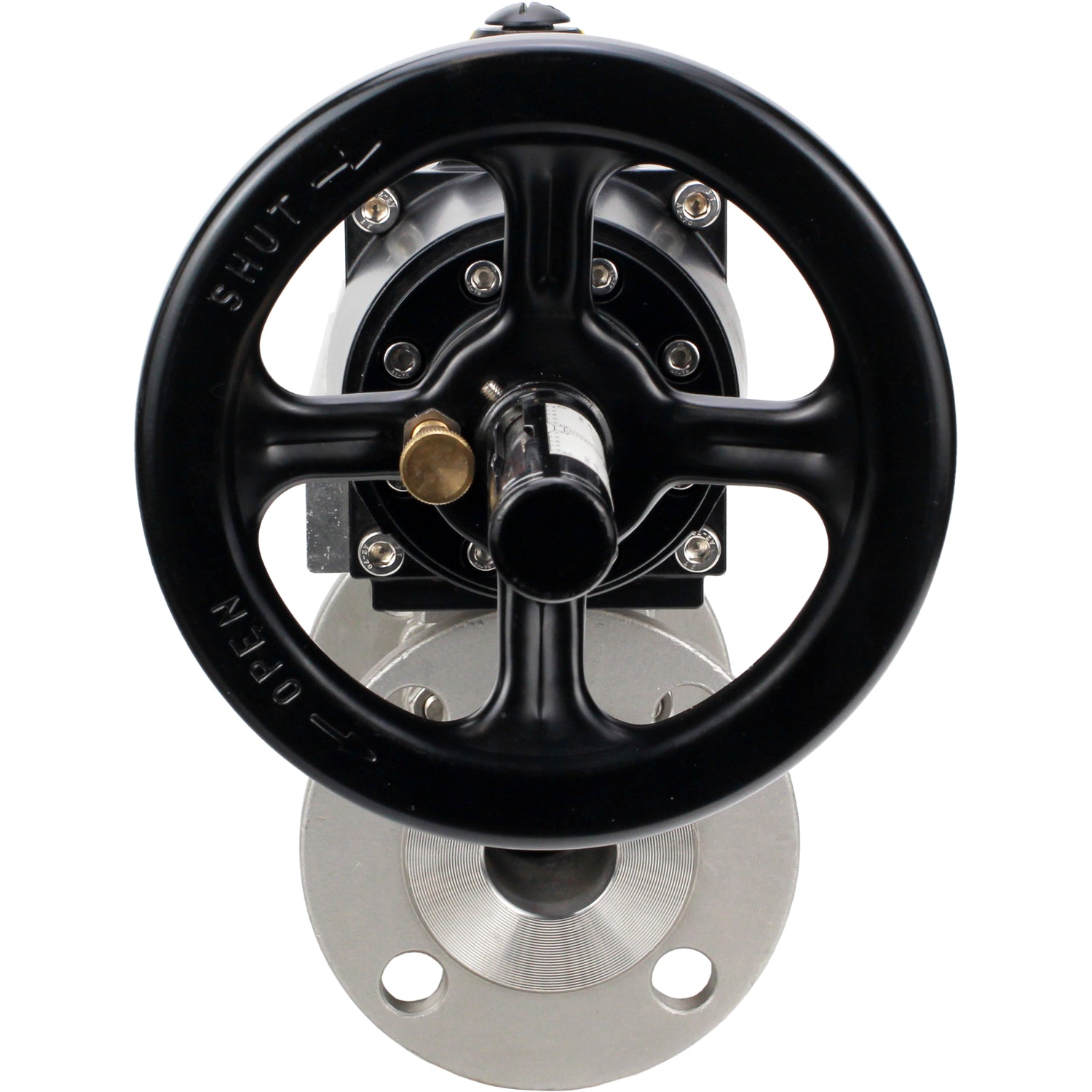 Ball valves Elephant BV3232P(3pc)-FP-F-ISO-H DN65-100 25/40 bar flanged with ISO flange, body - 316 stainless steel, full bore, seal - PTFE, with pneumatic drive PA-DA-105-1