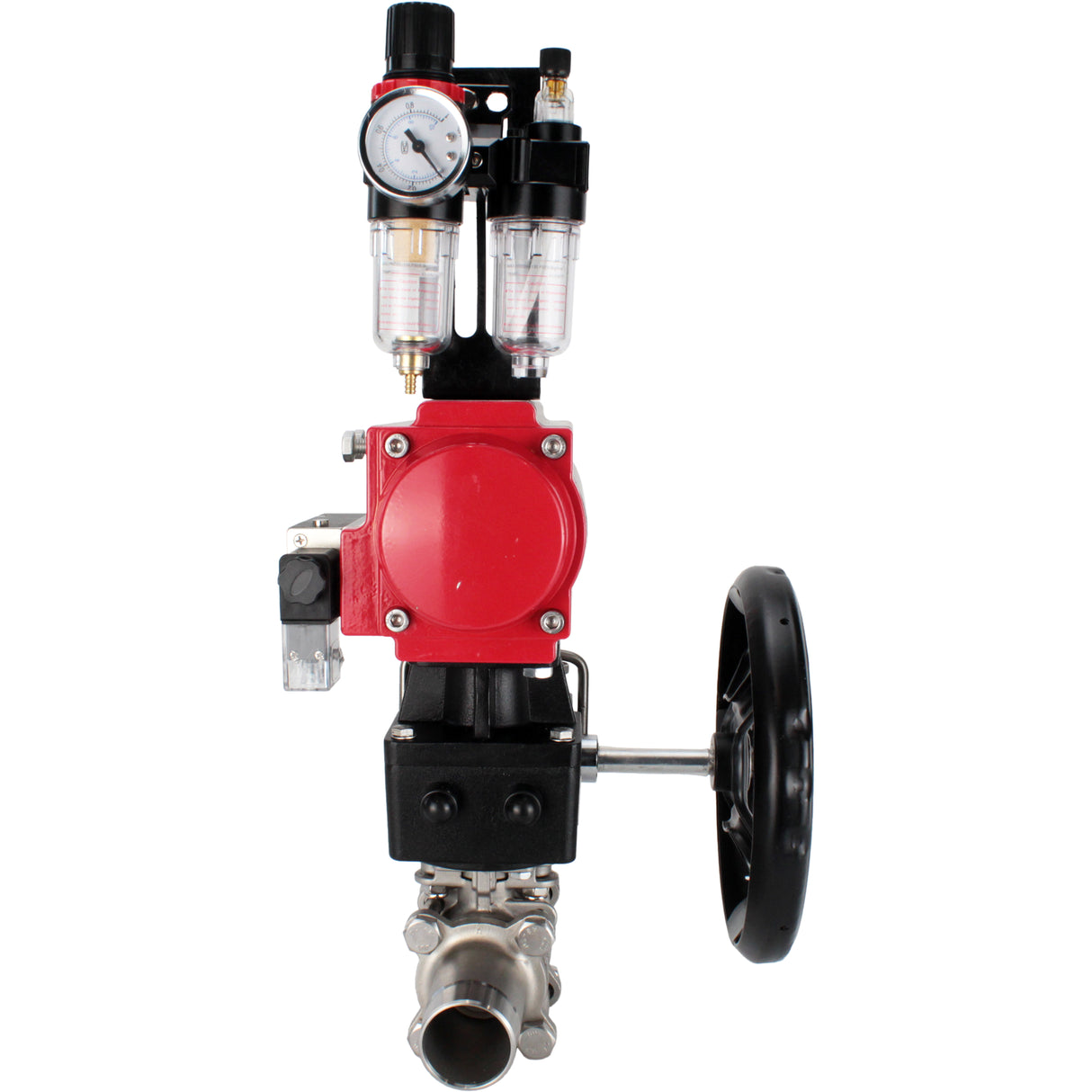 Vannes à boisseau sphérique Elephant BV3131P(3pc)-FP-W-ISO-H LONG à passage intégral, corps - acier inoxydable 304, à souder, avec actionneur pneumatique PA-DA, distributeur pneumatique 4M310-08 220V, réducteur MON et BPV AFC2000