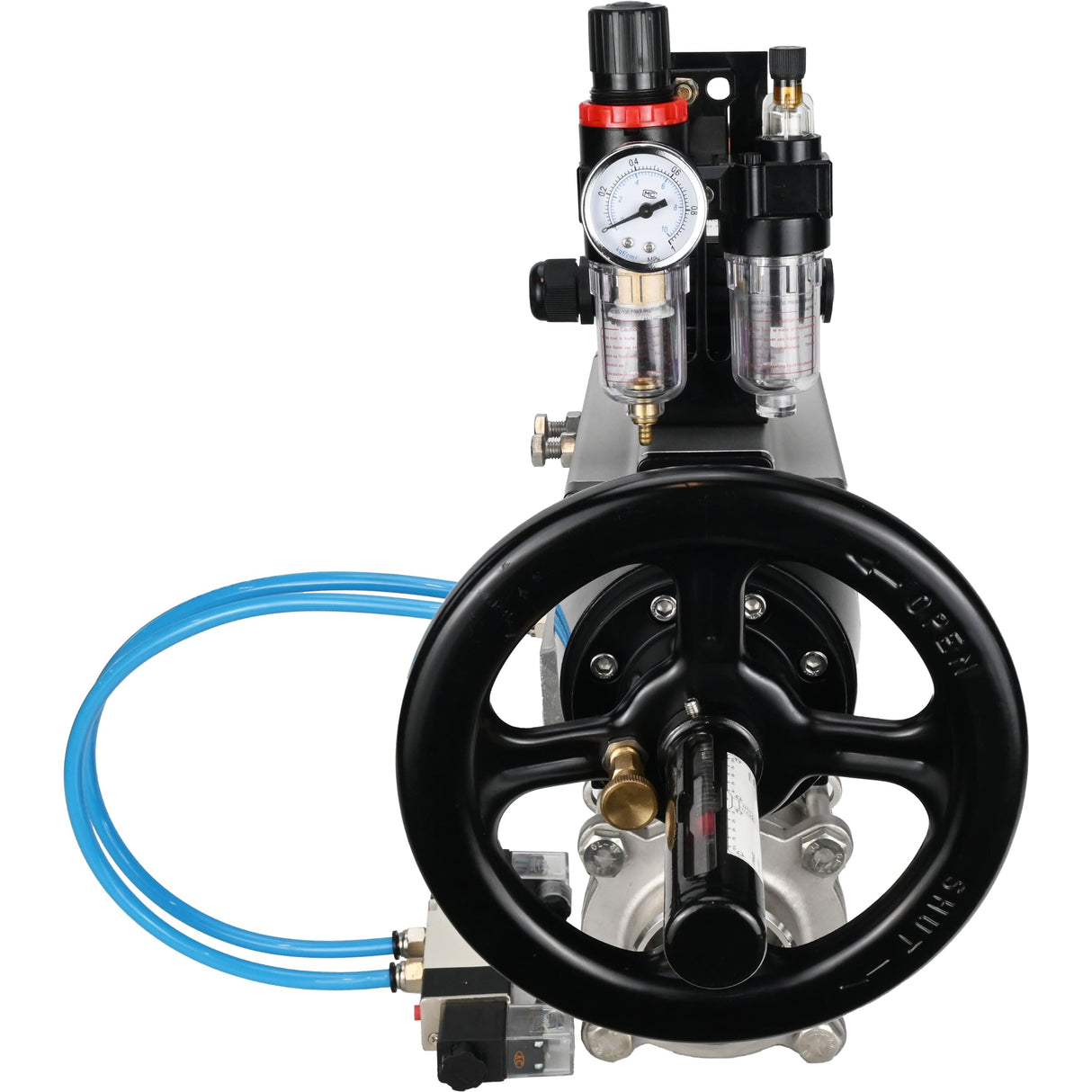 Ball valves Elephant BV3232P(3pc)-FP-W-ISO-H,  body material - Stainless steel AISI 316, seal - PTFE / PTFE / Teflon, with pneumatic actuator double action PA-DA-105-1, 4V320-10 220V, LSU APL-210N, ATU AFC2000