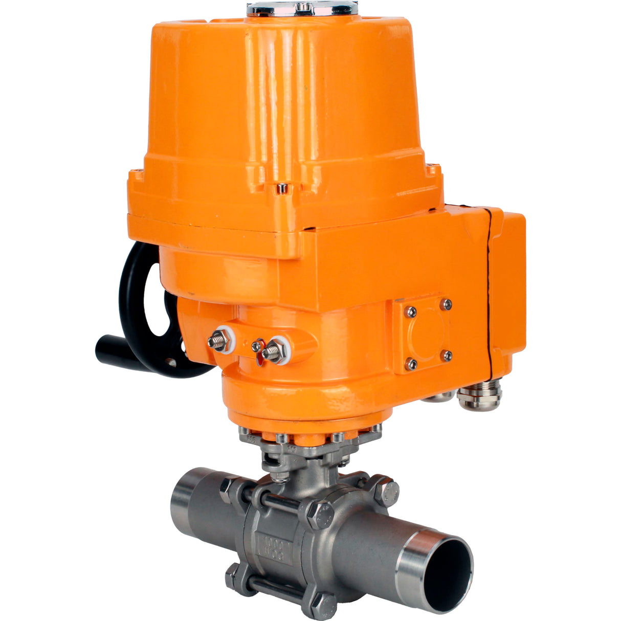 Vannes à boisseau sphérique Elephant BV3131P(3pc)-FP-W-ISO-H LONG à passage intégral, corps - acier inoxydable 304, soudé, avec entraînement électrique antidéflagrant 1/4 de tour Elephant QT-EX-EM-O2-24VDC-U1 24V