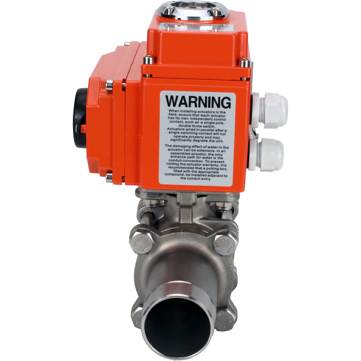 Vannes à boisseau sphérique Elephant BV3232P(3pc)-FP-W-ISO-H LONG à passage intégral, soudées, corps - acier inoxydable SS316, joint - PTFE, avec entraînement électrique 1/4 de tour QT-N-003EM-O1-24VDC-U1 24V HARK