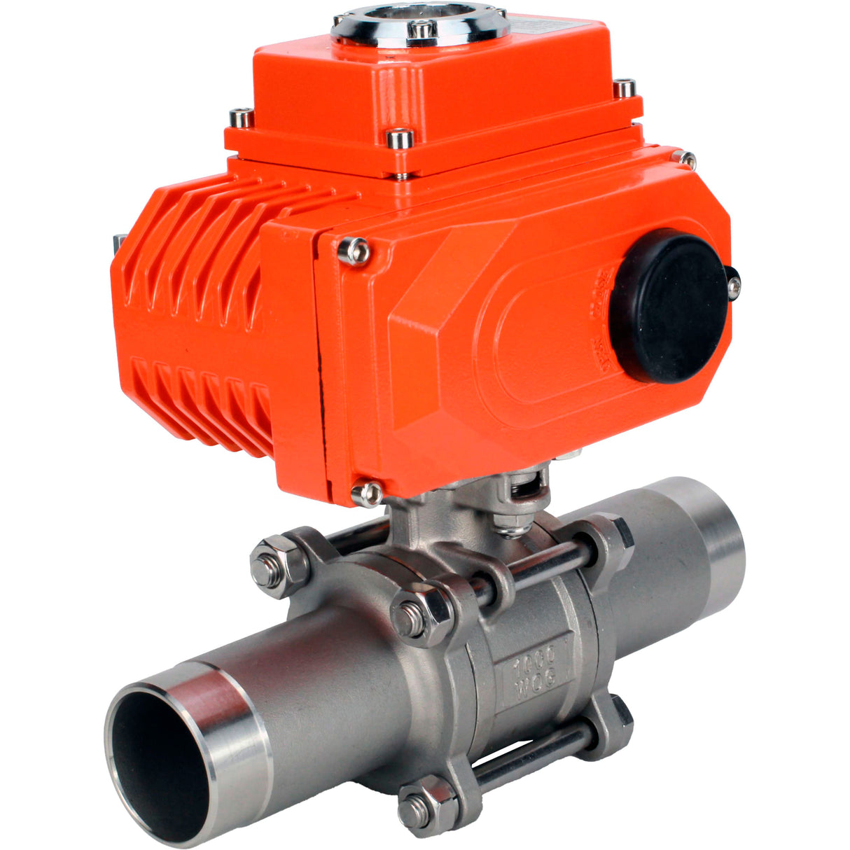 Vannes à boisseau sphérique Elephant BV3232P(3pc)-FP-W-ISO-H LONG à passage intégral, soudées, corps - acier inoxydable SS316, joint - PTFE, avec entraînement électrique 1/4 de tour QT-N-003EM-O1-24VDC-U1 24V HARK