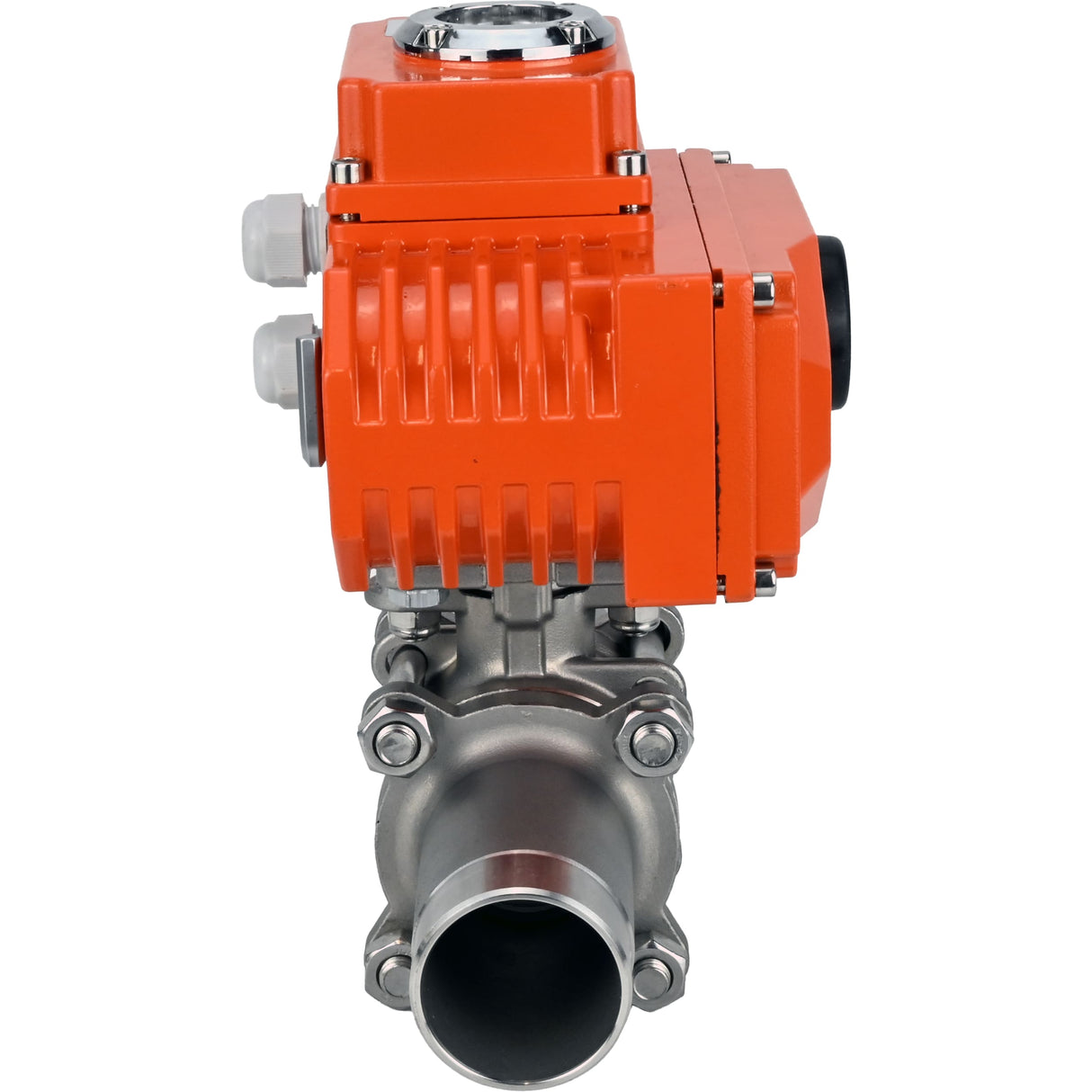 Vannes à boisseau sphérique Elephant BV3232P(3pc)-FP-W-ISO-H LONG à passage intégral, soudées, corps - acier inoxydable SS316, joint - PTFE, avec entraînement électrique 1/4 de tour QT-N-EM-O1-380VAC-U1 380V HARK