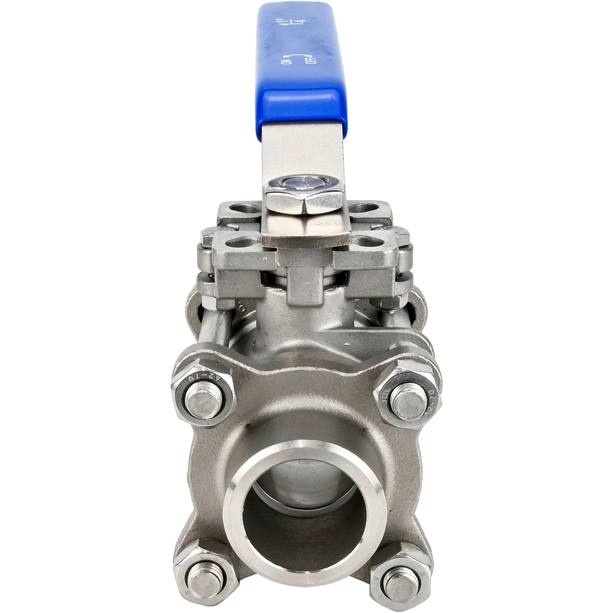 Ball valves Elephant BV3232P(3pc)-FP-W-ISO-H DN15-32 63 bar full bore, three-part, body - 316 stainless steel, seal - PTFE, for welding, with handle, with ISO flange, WDVF