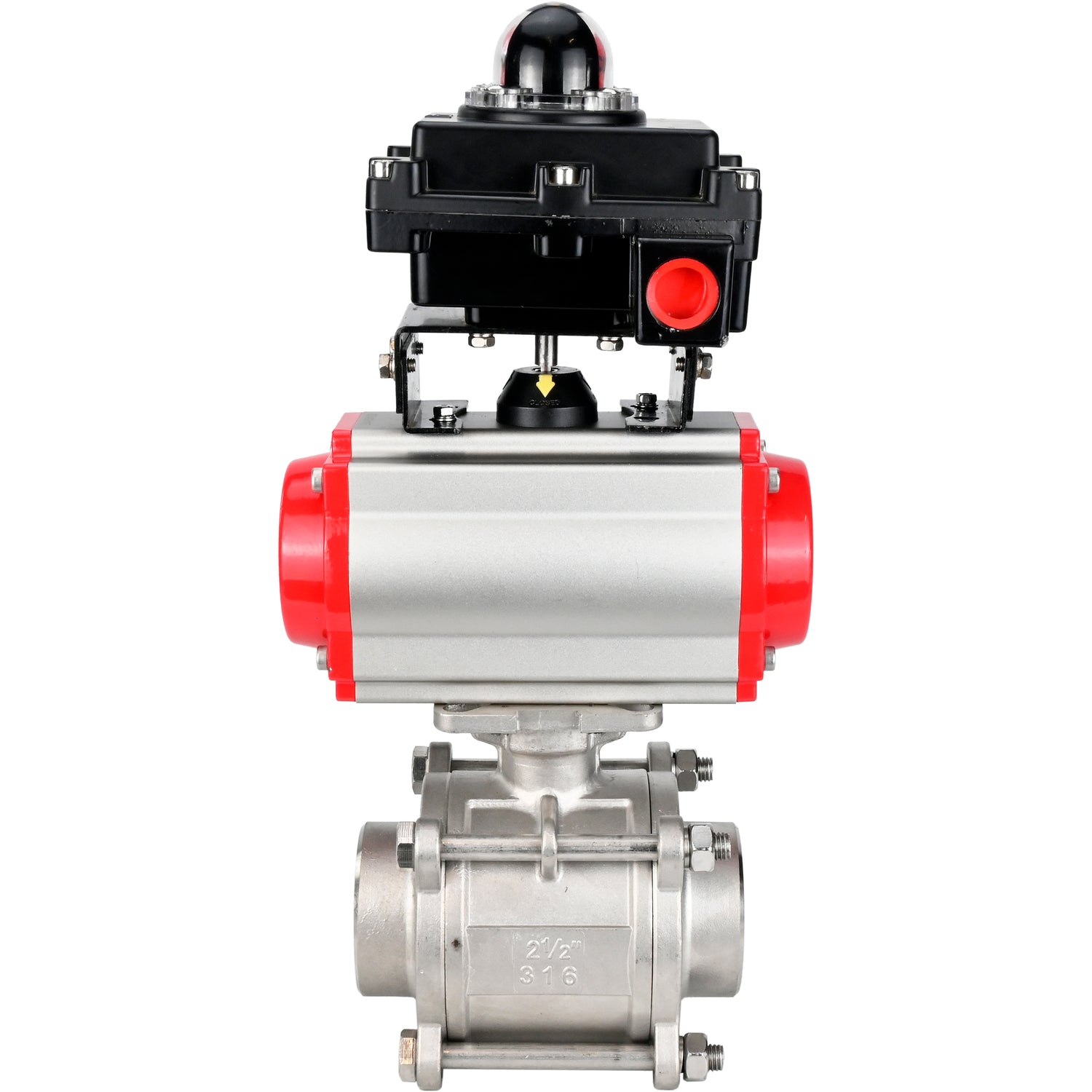 Ball valves Elephant BV3232P(3pc)-FP-W-ISO-H WDVF DN15-32 63 bar full bore, body - 316 stainless steel, seal - PTFE, for welding, with PA-DA pneumatic actuator, pneumatic distributor 4M310-08 NAMUR 24V, LSU APL-410N EX