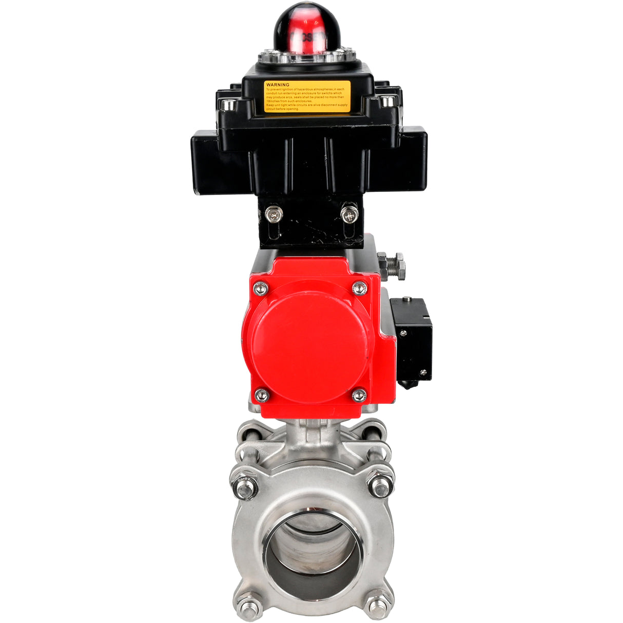 Ball valves Elephant BV3232P(3pc)-FP-W-ISO-H WDVF DN15-32 63 bar full bore, body - 316 stainless steel, seal - PTFE, for welding, with PA-DA pneumatic actuator, pneumatic distributor 4M310-08 NAMUR 24V, LSU APL-410N EX