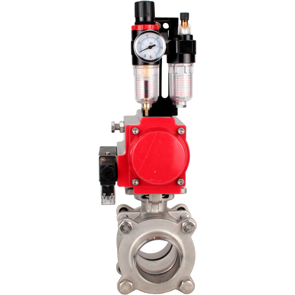 Ball valves Elephant BV3232P(3pc)-FP-W-ISO-H WDVF DN15-32 63 bar full bore, body - 316 stainless steel, seal - PTFE, for welding, with PA-DA pneumatic actuator, pneumatic distributor 4M310-08 NAMUR 220V, ATU AFC2000