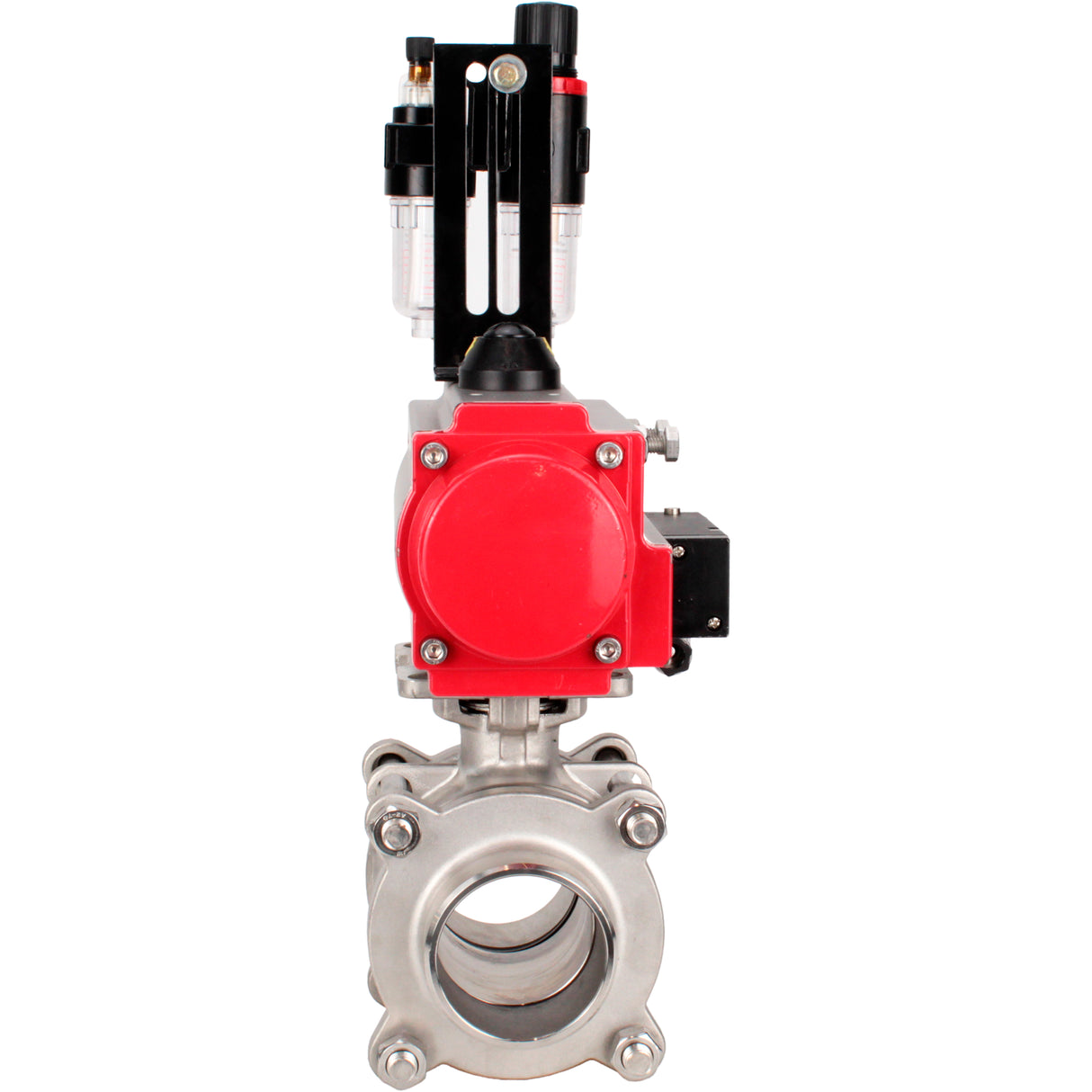 Ball valves Elephant BV3232P(3pc)-FP-W-ISO-H WDVF DN15-32 63 bar full bore, body - 316 stainless steel, seal - PTFE, for welding, with PA-DA pneumatic actuator, pneumatic distributor 4M310-08 NAMUR 220V, ATU AFC2000