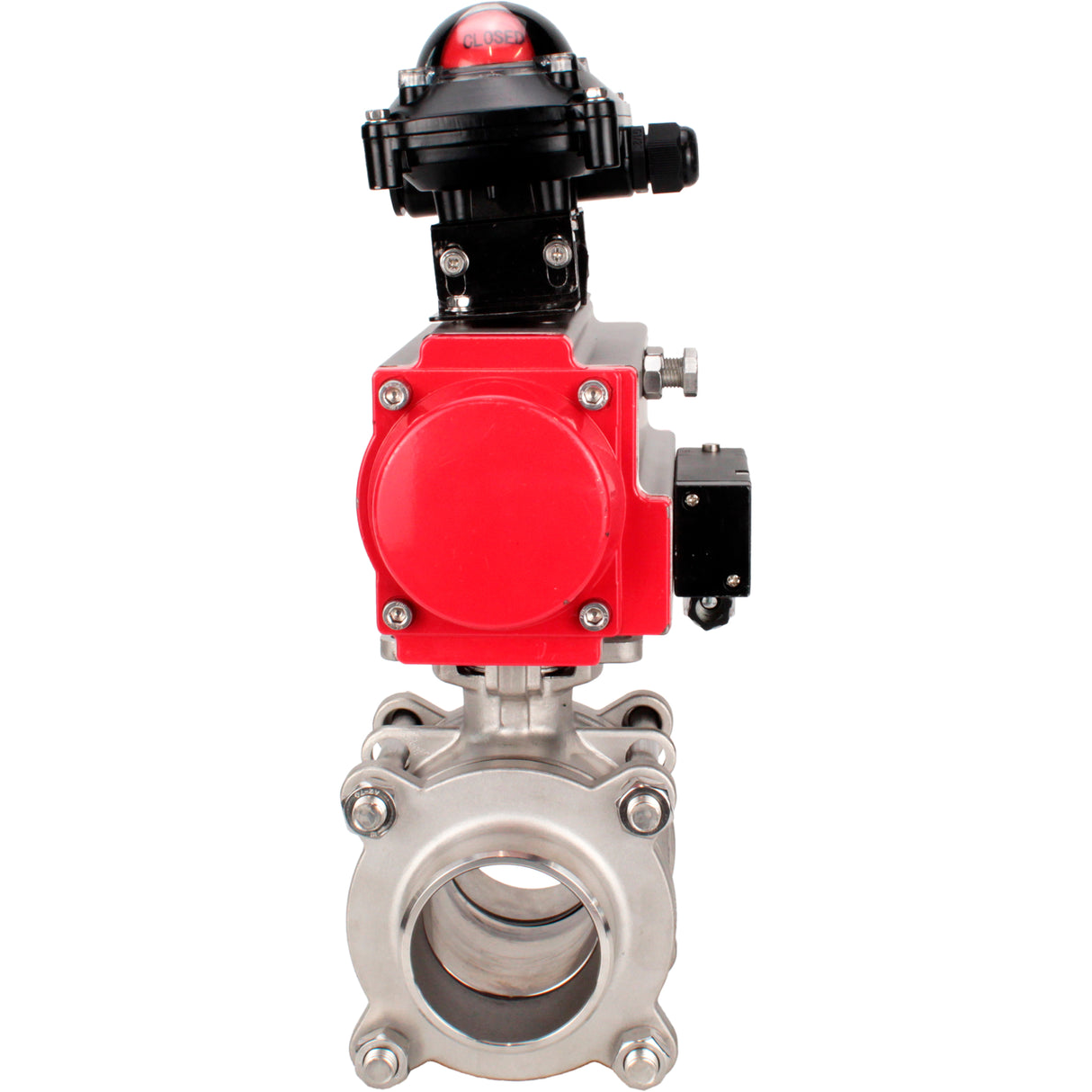 Ball valves Elephant BV3232P(3pc)-FP-W-ISO-H WDVF DN15-32 63 bar full bore, body - 316 stainless steel, seal - PTFE, for welding, with PA-DA pneumatic actuator, pneumatic distributor 4M310-08 NAMUR 220V, LSU APL-210N