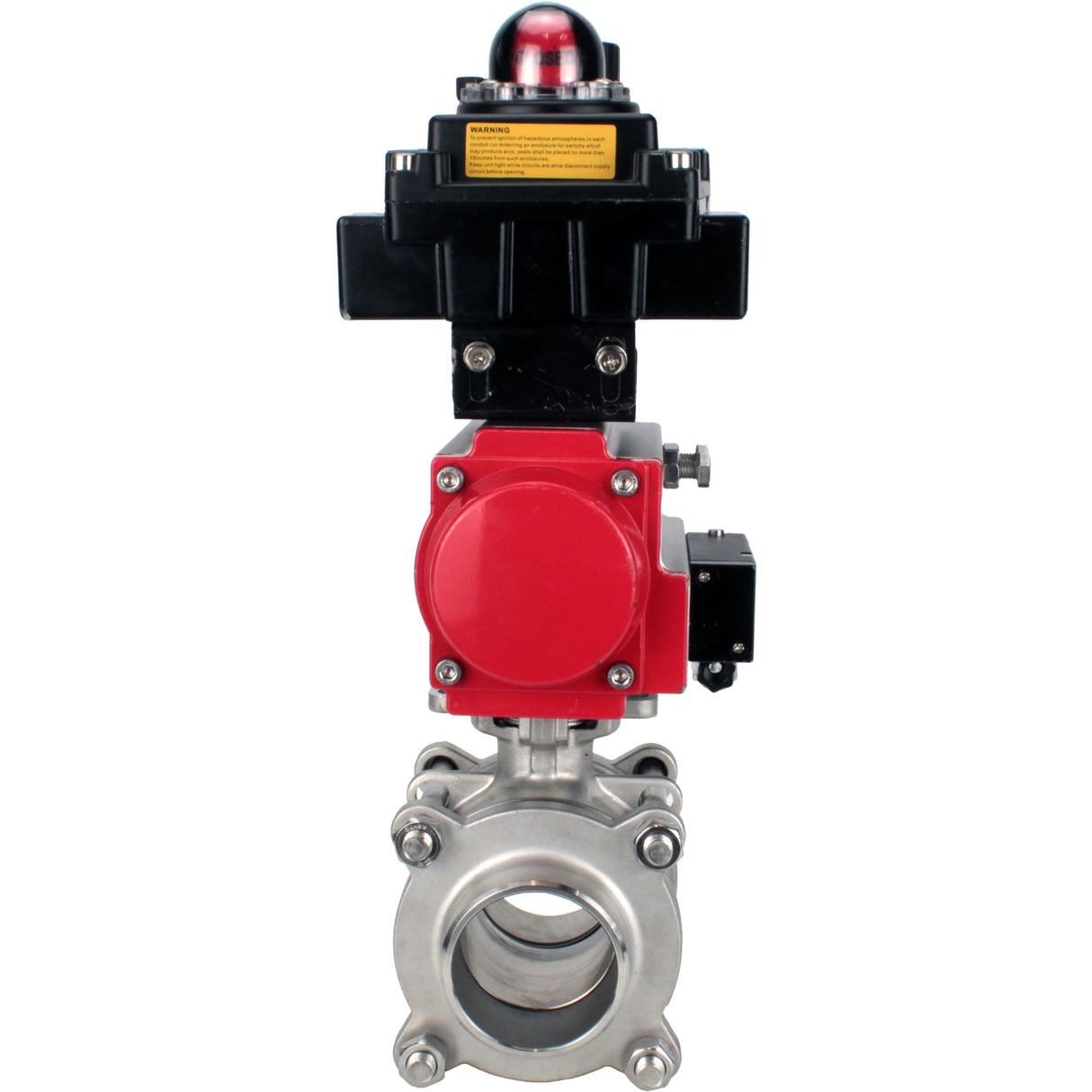 Ball valves Elephant BV3232P(3pc)-FP-W-ISO-H WDVF DN15-32 63 bar full bore, body - 316 stainless steel, seal - PTFE, for welding, with PA-DA pneumatic actuator, pneumatic distributor 4M310-08 NAMUR 24V, LSU APL-410N EX, ATU AFC2000