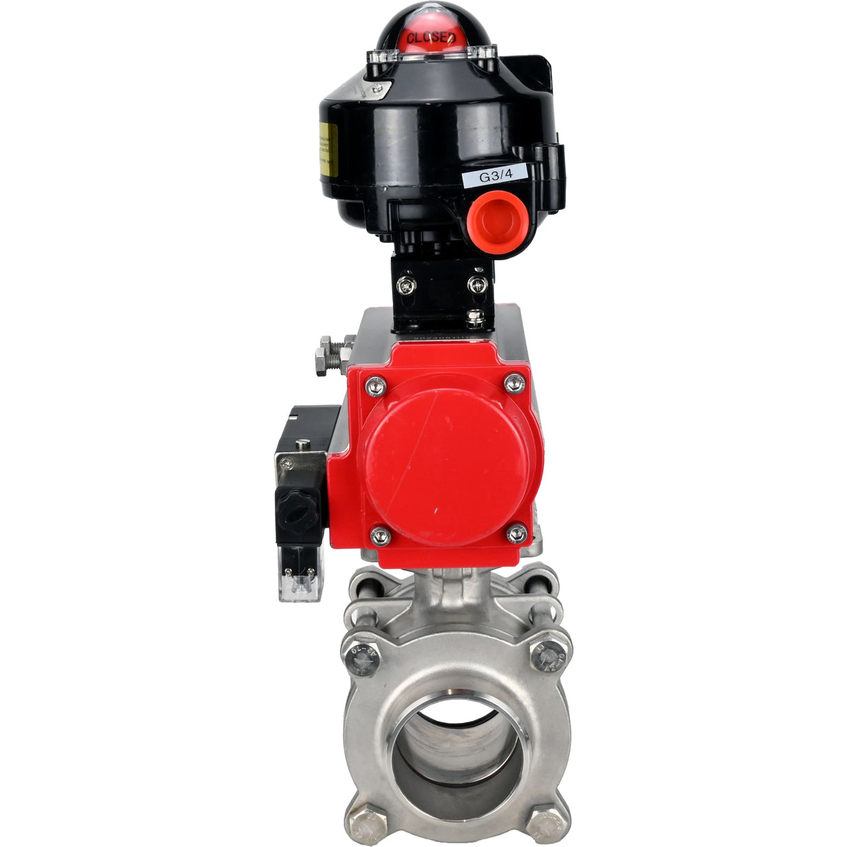 Ball valves Elephant BV3232P(3pc)-FP-W-ISO-H WDVF DN15-32 63 bar full bore, body - 316 stainless steel, seal - PTFE, for welding, with PA-DA pneumatic actuator, pneumatic distributor 4M310-08 NAMUR 220V, LSU APL-510N EX