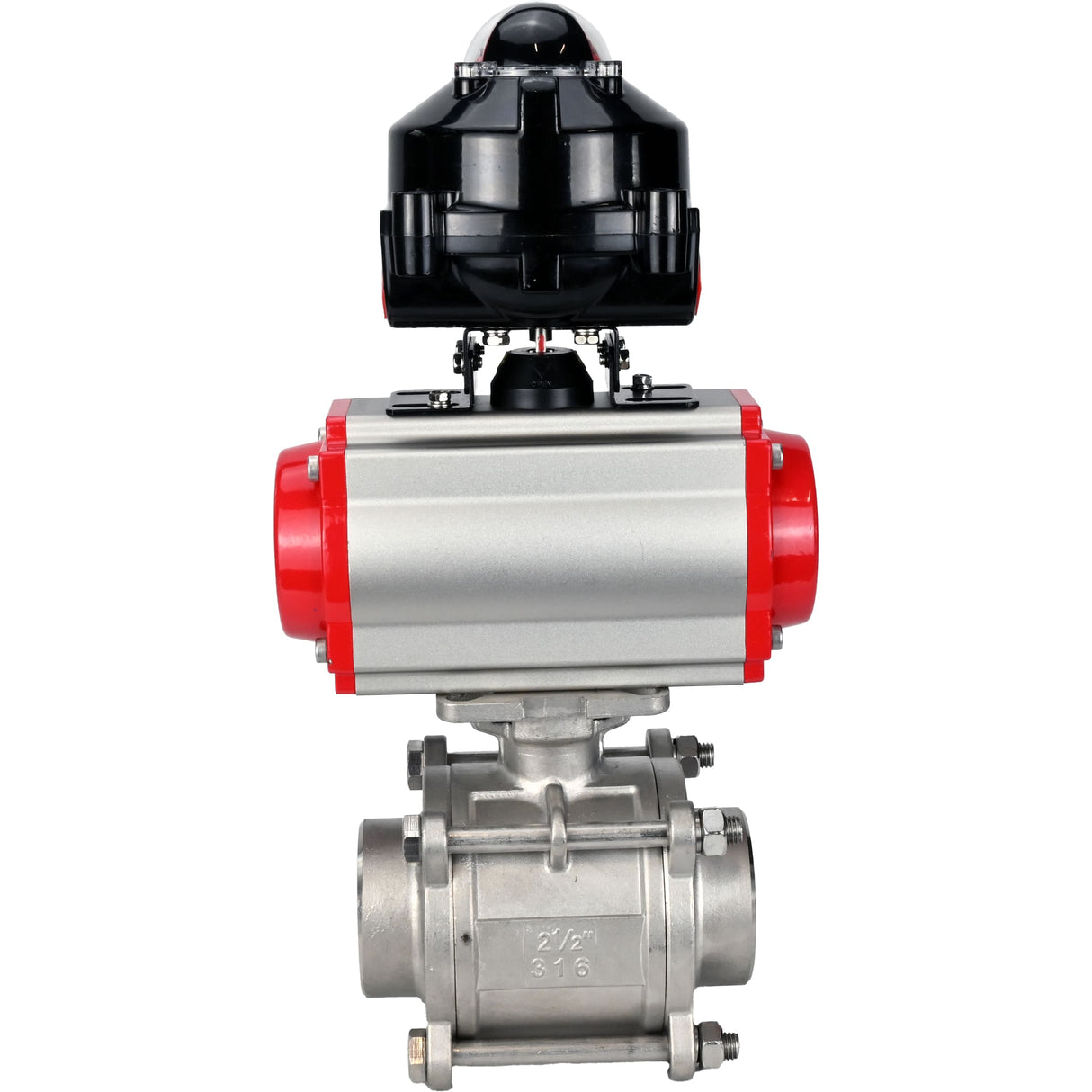 Ball valves Elephant BV3232P(3pc)-FP-W-ISO-H WDVF DN15-32 63 bar full bore, body - 316 stainless steel, seal - PTFE, for welding, with PA-SA pneumatic actuator, pneumatic distributor 4M310-08 220V, LSU APL-510N EX