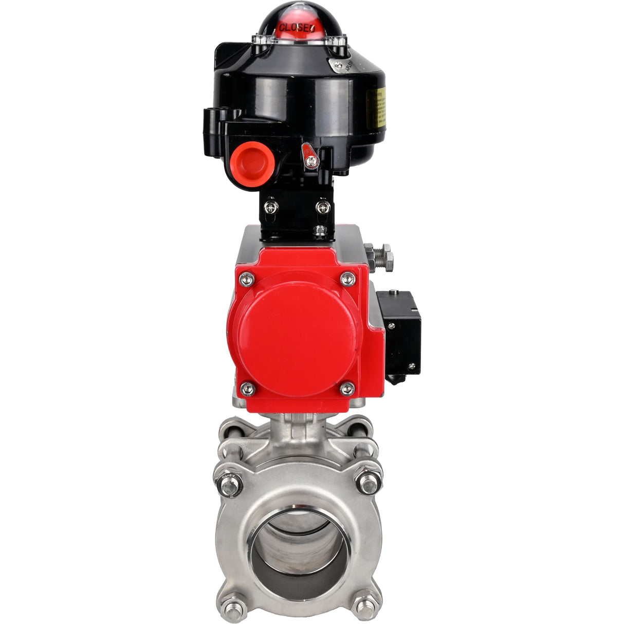 Ball valves Elephant BV3232P(3pc)-FP-W-ISO-H WDVF DN15-32 63 bar full bore, body - 316 stainless steel, seal - PTFE, for welding, with PA-DA pneumatic actuator, pneumatic distributor 4M310-08 NAMUR 220V, LSU APL-510N EX