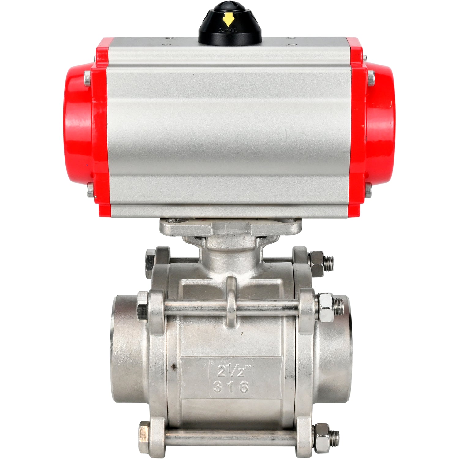 Ball valves Elephant BV3232P(3pc)-FP-W-ISO-H WDVF DN15-32 63 bar full bore, body - 316 stainless steel, seal - PTFE, for welding, with PA-DA pneumatic actuator, pneumatic distributor 4M310-08 NAMUR 220V