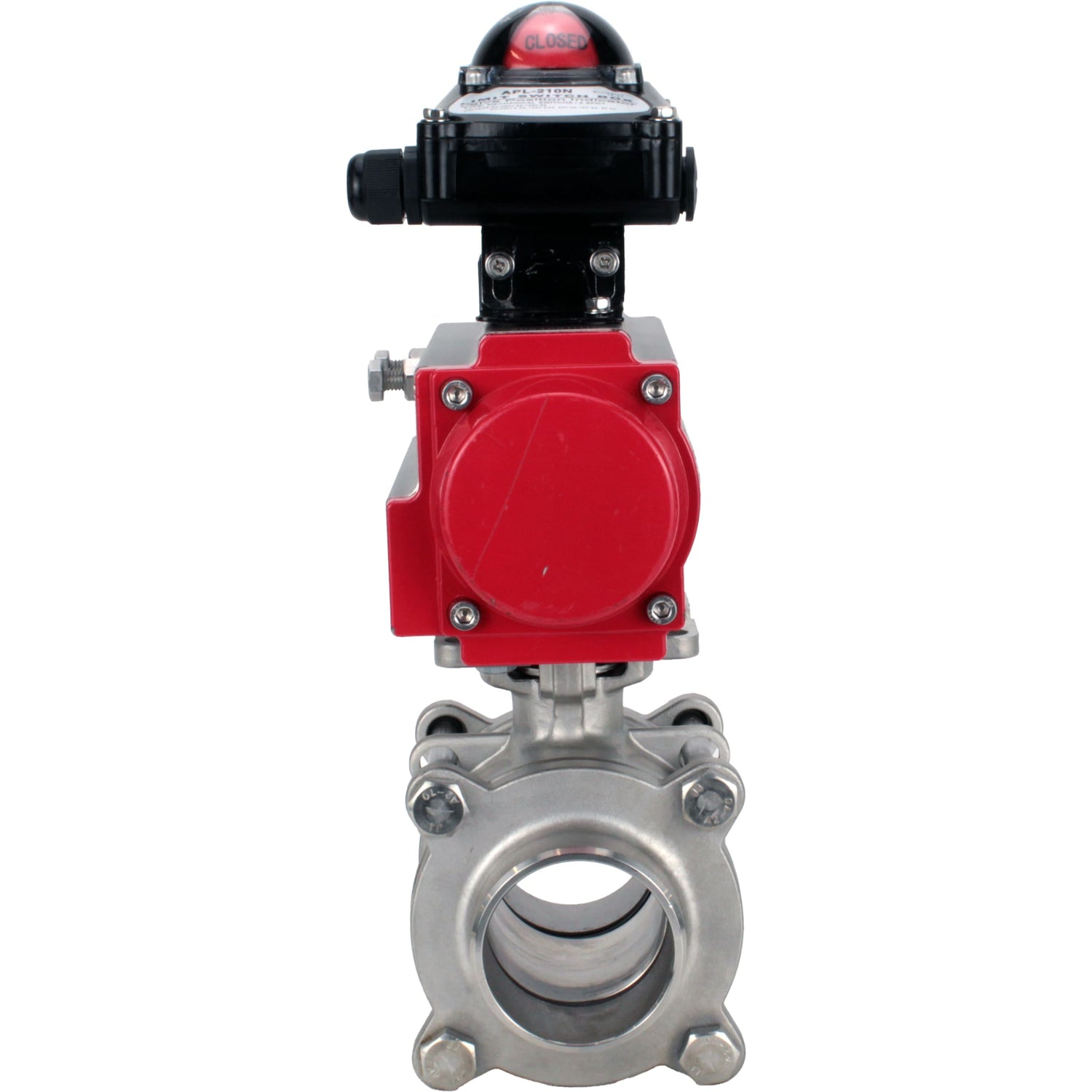 Ball valves Elephant BV3232P(3pc)-FP-W-ISO-H WDVF DN15-32 63 bar full bore, body - 316 stainless steel, seal - PTFE, for welding, with PA-SA pneumatic actuator, LSU APL-210N