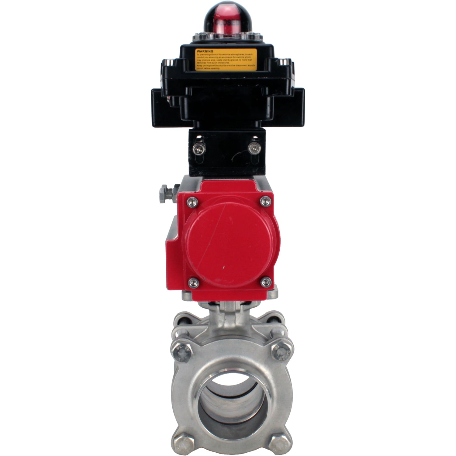 Ball valves Elephant BV3232P(3pc)-FP-W-ISO-H WDVF DN15-32 63 bar full bore, body - 316 stainless steel, seal - PTFE, for welding, with PA-DA pneumatic actuator, LSU APL-410N EX