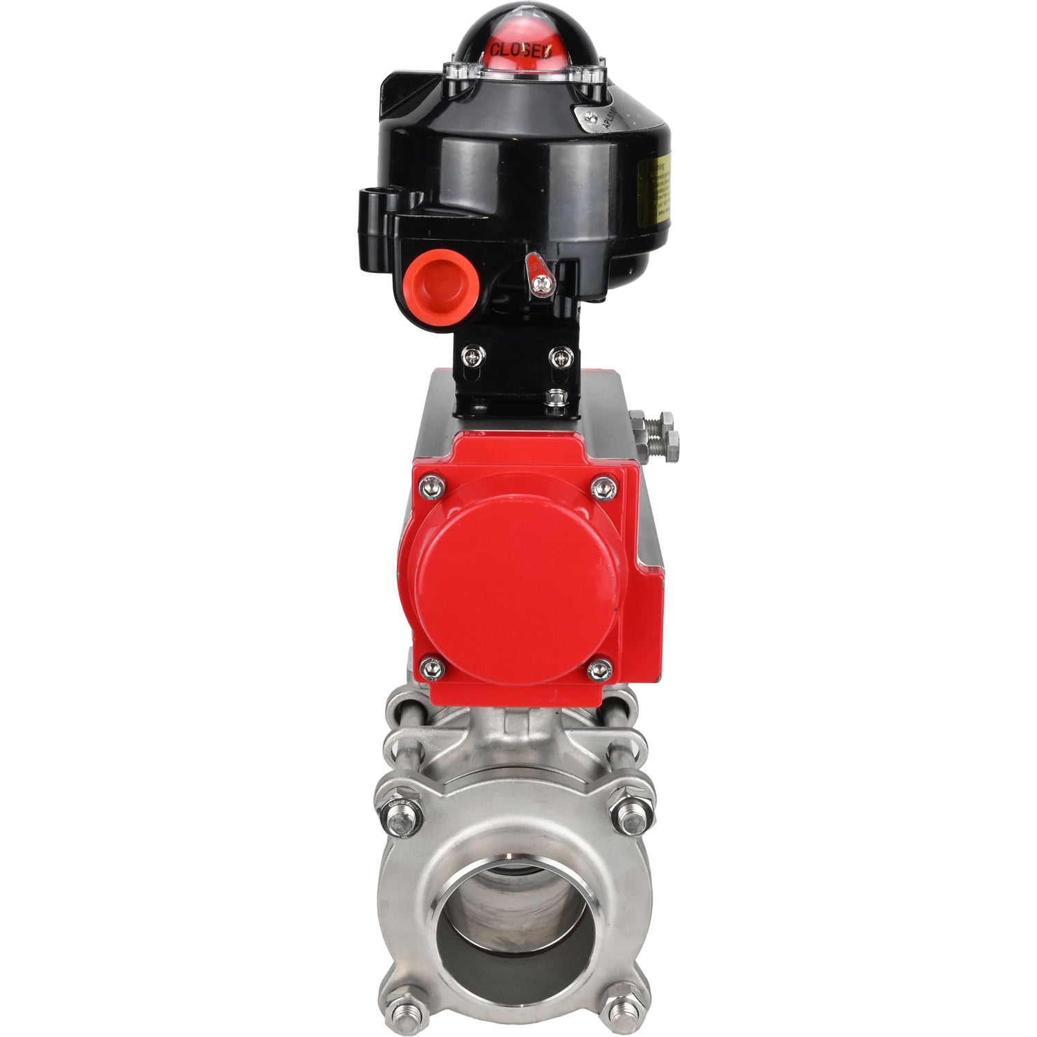 Ball valves Elephant BV3232P(3pc)-FP-W-ISO-H WDVF DN15-32 63 bar full bore, body - 316 stainless steel, seal - PTFE, for welding, with PA-DA pneumatic actuator, LSU APL-510N EX