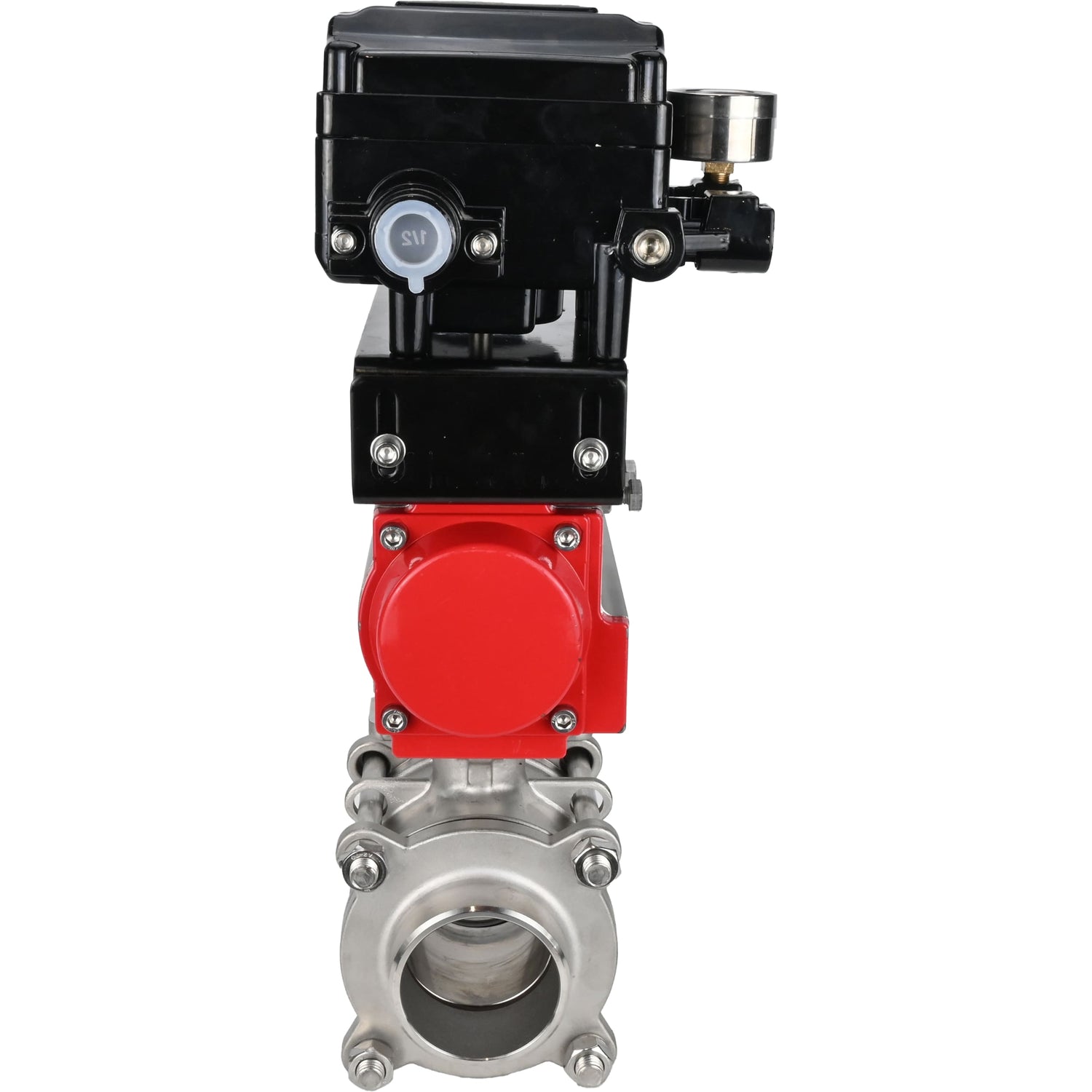 Ball valves Elephant BV3232P(3pc)-FP-W-ISO-H WDVF DN15-32 63 bar full bore, body - 316 stainless steel, seal - PTFE, for welding, with PA-SA pneumatic actuator, YT-1000RSN electro-pneumatic rotary positioner without feedback