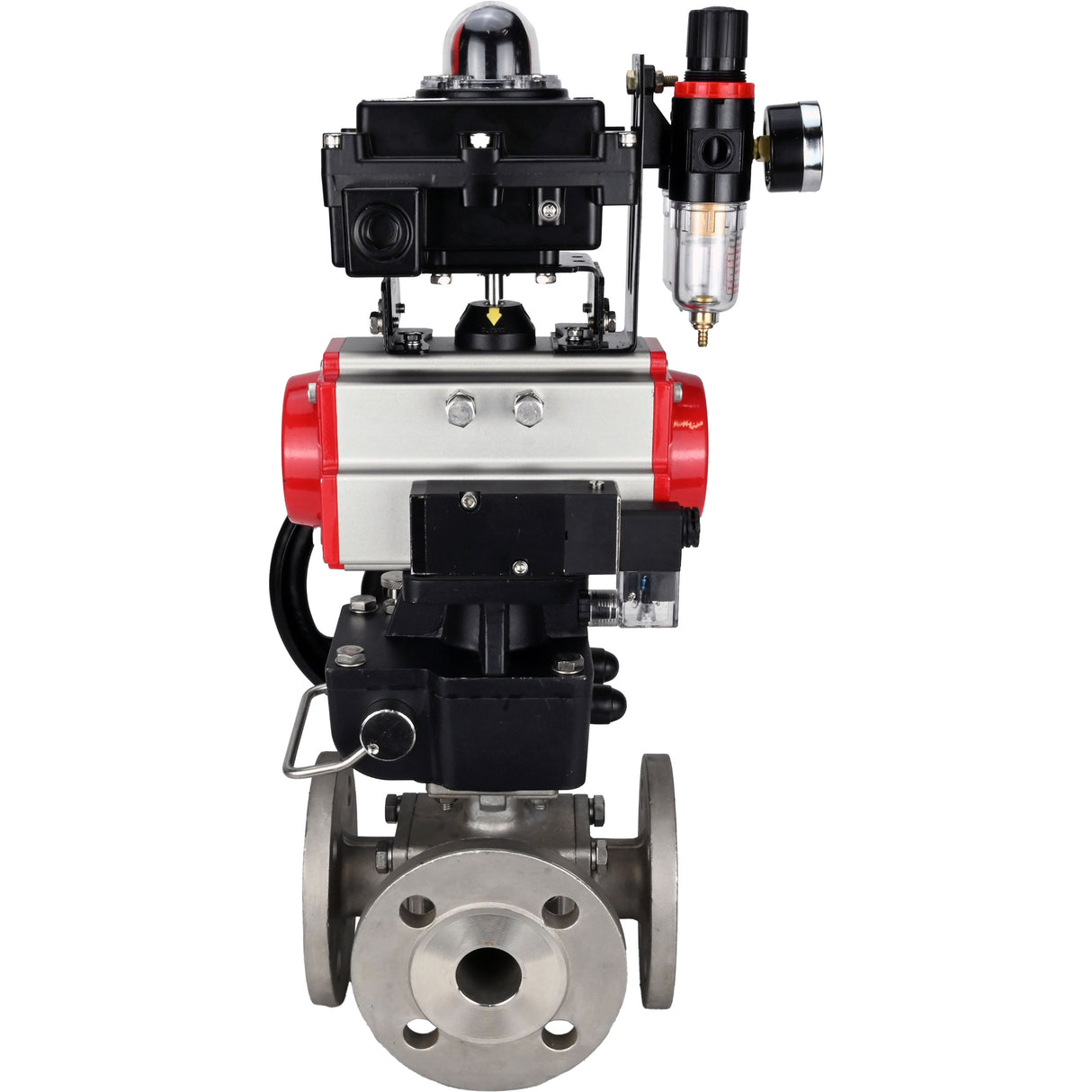 Ball valves Elephant BV3232P(4pc)-FP-3WL-F-ISO-H 16 bar full bore, flanged, body - stainless steel SS316, ISO flange F03/F04-F10/F12, square 9x9-19x19, s mon/drive PA-DA, mon/distribution 4M310-08 220V, LSU APL-410N EX, backup MON3-700-T38-ISO and ATU A