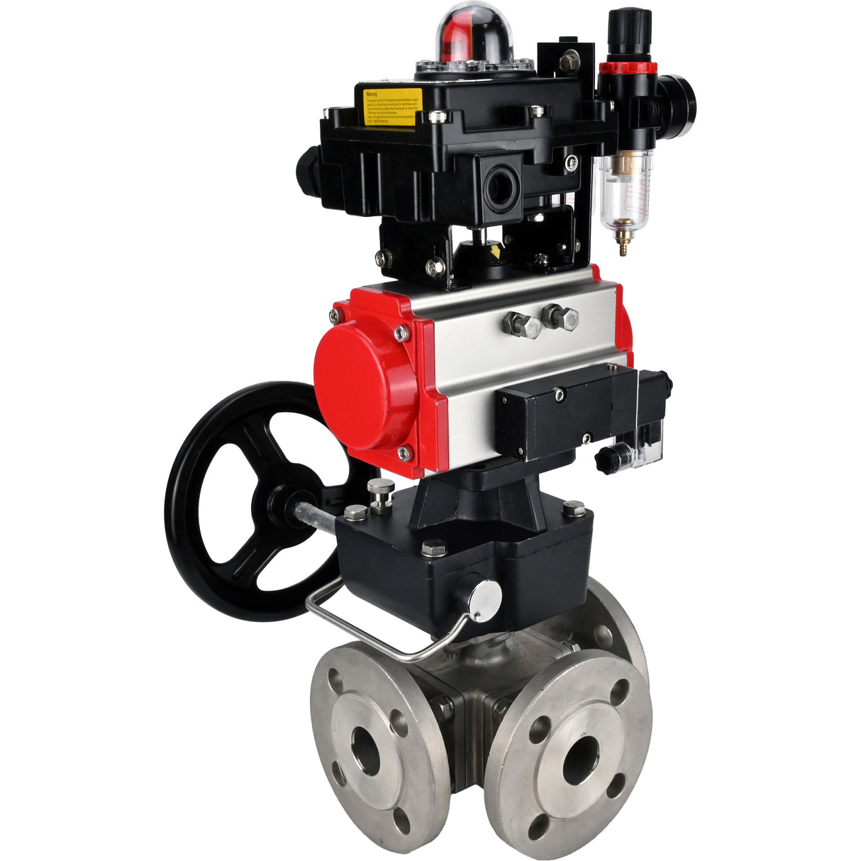 Ball valves Elephant BV3232P(4pc)-FP-3WL-F-ISO-H 16 bar full bore, flanged, body - stainless steel SS316, ISO flange F03/F04-F10/F12, square 9x9-19x19, s mon/drive PA-DA, mon/distribution 4M310-08 220V, LSU APL-410N EX, backup MON3-700-T38-ISO and ATU A