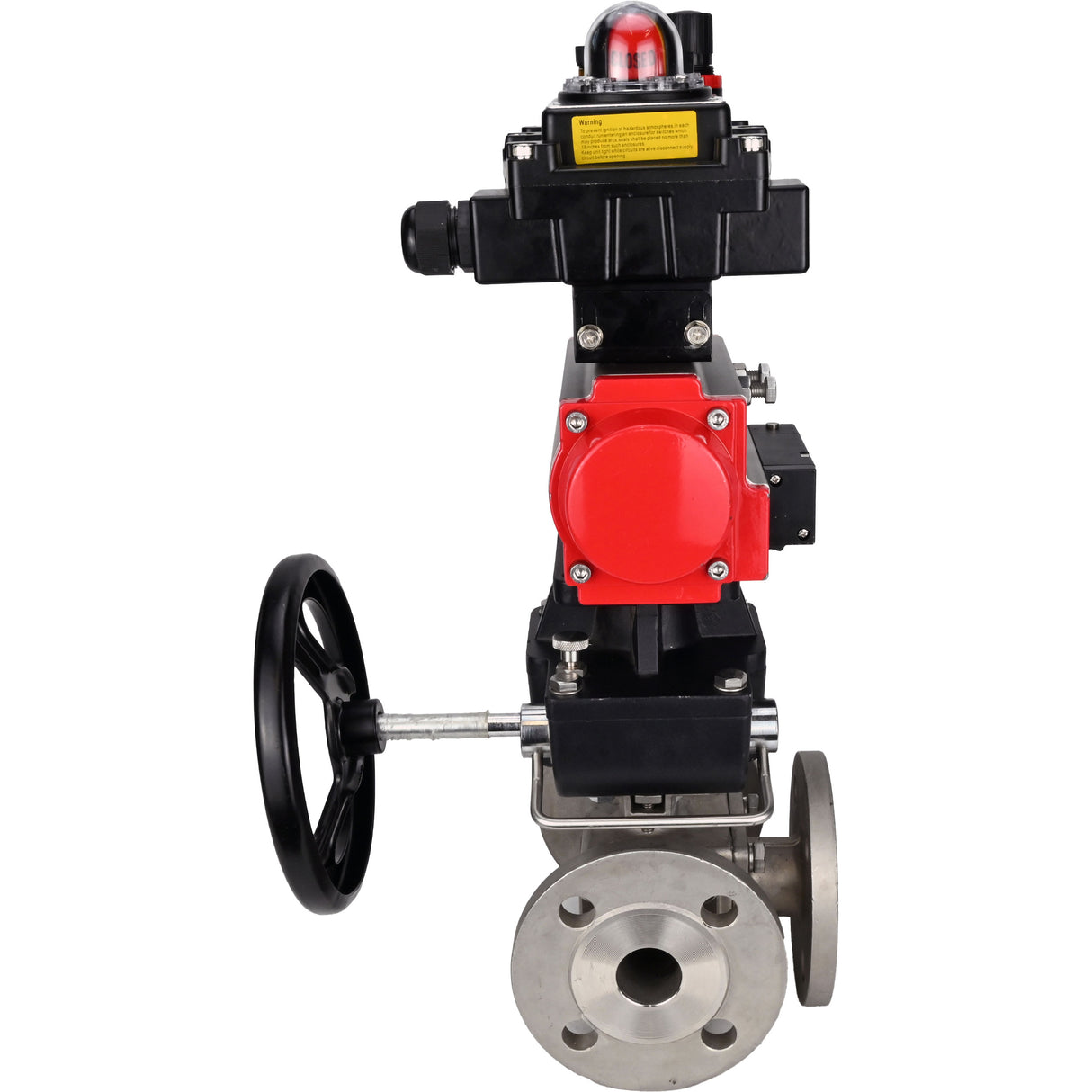 Ball valves Elephant BV3232P(4pc)-FP-3WL-F-ISO-H 16 bar full bore, flanged, body - stainless steel SS316, ISO flange F03/F04-F10/F12, square 9x9-19x19, s mon/drive PA-DA, mon/distribution 4M310-08 220V, LSU APL-410N EX, backup MON3-700-T38-ISO and ATU A