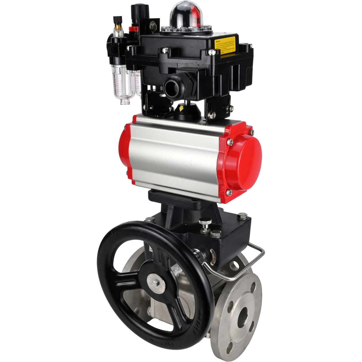 Ball valves Elephant BV3232P(4pc)-FP-3WL-F-ISO-H 16 bar full bore, flanged, body - stainless steel SS316, ISO flange F03/F04-F10/F12, square 9x9-19x19, s mon/drive PA-DA, mon/distribution 4M310-08 220V, LSU APL-410N EX, backup MON3-700-T38-ISO and ATU A