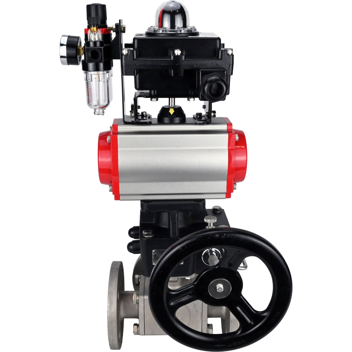 Ball valves Elephant BV3232P(4pc)-FP-3WL-F-ISO-H 16 bar full bore, flanged, body - stainless steel SS316, ISO flange F03/F04-F10/F12, square 9x9-19x19, s mon/drive PA-DA, mon/distribution 4M310-08 220V, LSU APL-410N EX, backup MON3-700-T38-ISO and ATU A