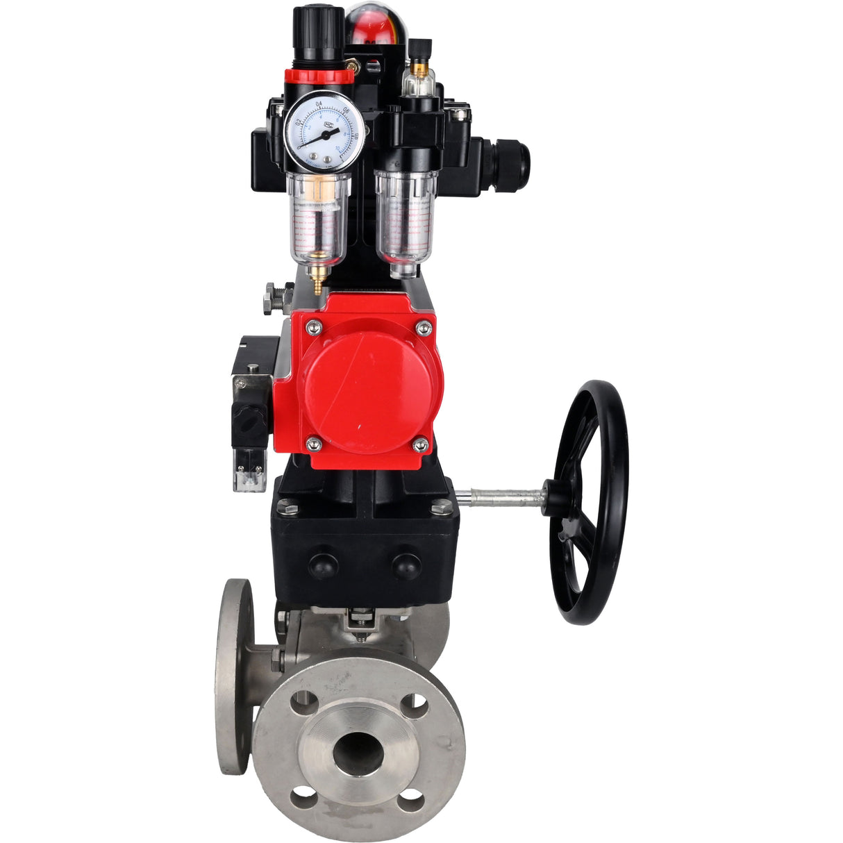 Ball valves Elephant BV3232P(4pc)-FP-3WL-F-ISO-H 16 bar full bore, flanged, body - stainless steel SS316, ISO flange F03/F04-F10/F12, square 9x9-19x19, s mon/drive PA-DA, mon/distribution 4M310-08 220V, LSU APL-410N EX, backup MON3-700-T38-ISO and ATU A