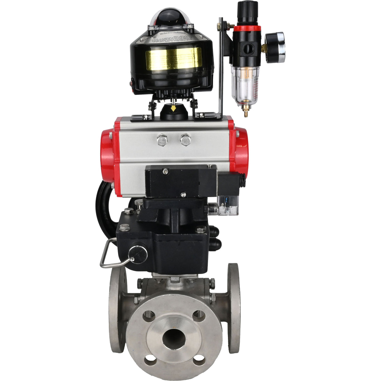 Ball valves Elephant BV3232P(4pc)-FP-3WL-F-ISO-H 16 bar full bore, flanged, body - stainless steel SS316, ISO flange F03/F04-F10/F12, square 9x9-19x19, s mon/drive PA-DA, mon/distribution 4M310-08 220V, LSU APL-510N EX, backup MON3-700-T38-ISO and ATU A