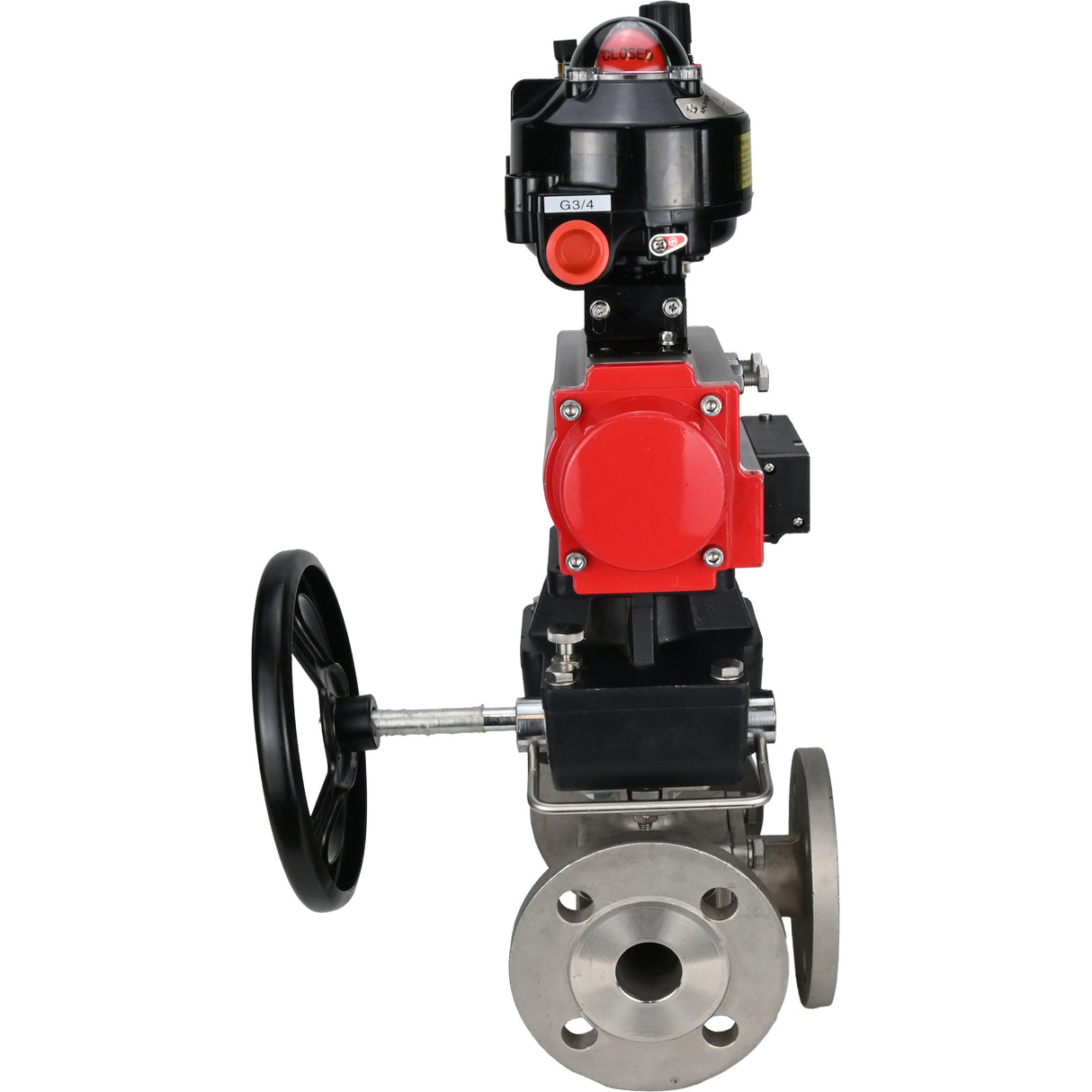 Ball valves Elephant BV3232P(4pc)-FP-3WL-F-ISO-H 16 bar full bore, flanged, body - stainless steel SS316, ISO flange F03/F04-F10/F12, square 9x9-19x19, s mon/drive PA-DA, mon/distribution 4M310-08 220V, LSU APL-510N EX, backup MON3-700-T38-ISO and ATU A