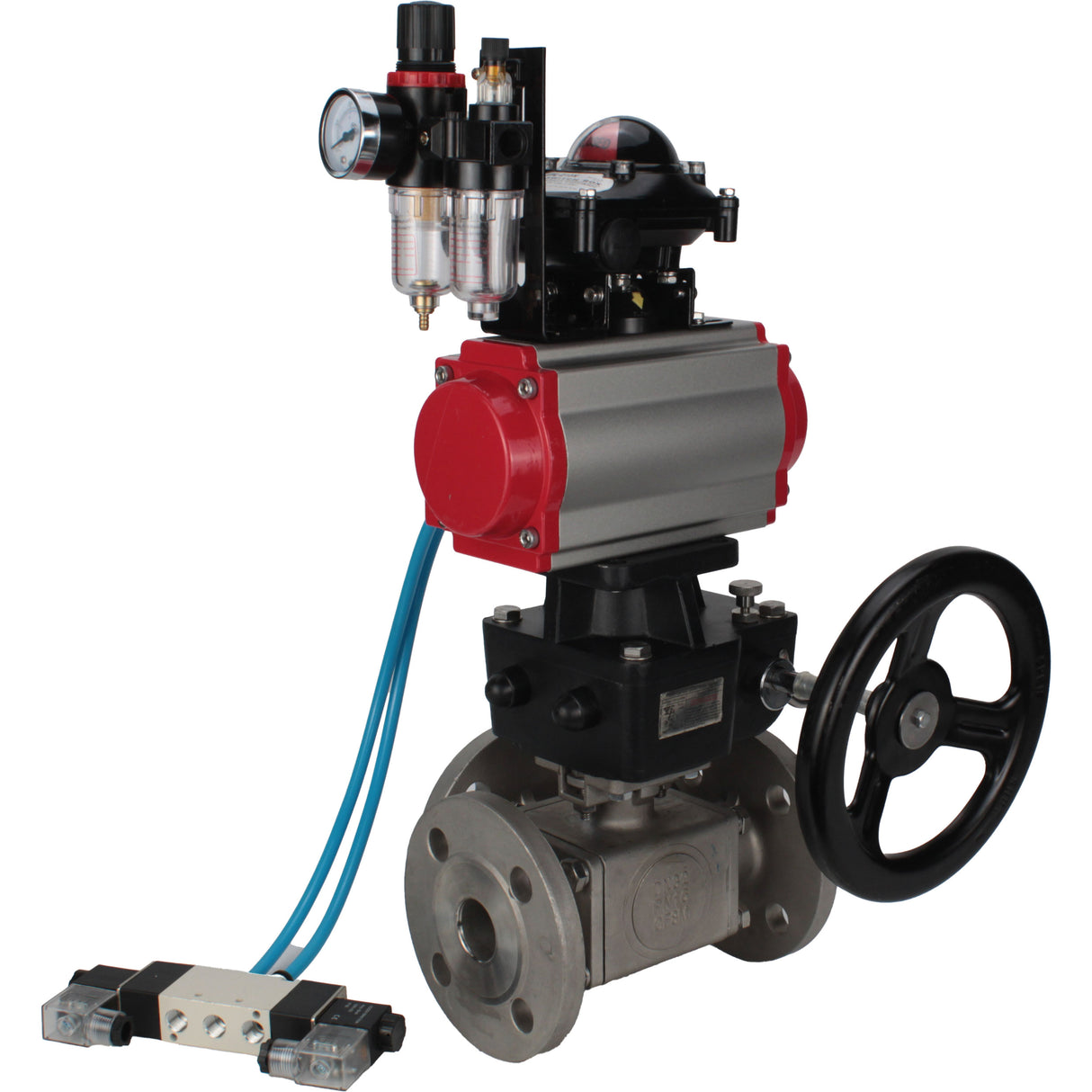 Ball valves Elephant BV3232P(4pc)-FP-3WL-F-ISO-H 16 bar full bore, flanged, body - stainless steel SS316, ISO flange F03/F04-F10/F12, square 9x9-19x19, s Mon/drive PA-DA, mon/distribution 4V320-8 220V, LSU APL-210N, Doubler MON3-700-T38-ISO and ATU A