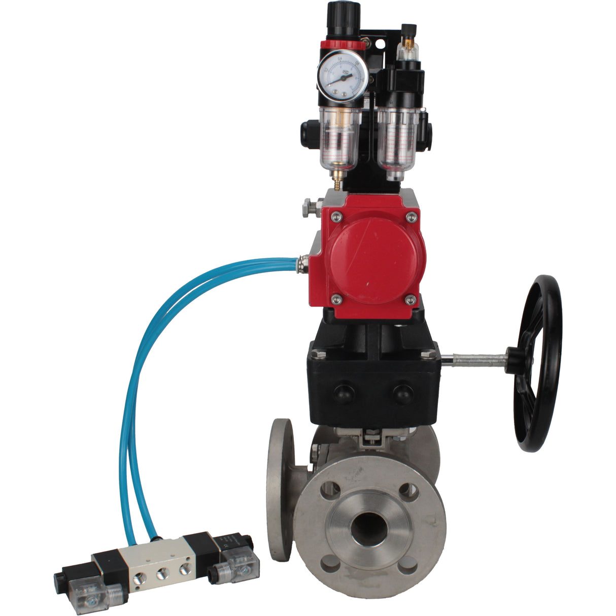 Ball valves Elephant BV3232P(4pc)-FP-3WL-F-ISO-H 16 bar full bore, flanged, body - stainless steel SS316, ISO flange F03/F04-F10/F12, square 9x9-19x19, s Mon/drive PA-DA, mon/distribution 4V320-8 220V, LSU APL-210N, Doubler MON3-700-T38-ISO and ATU A