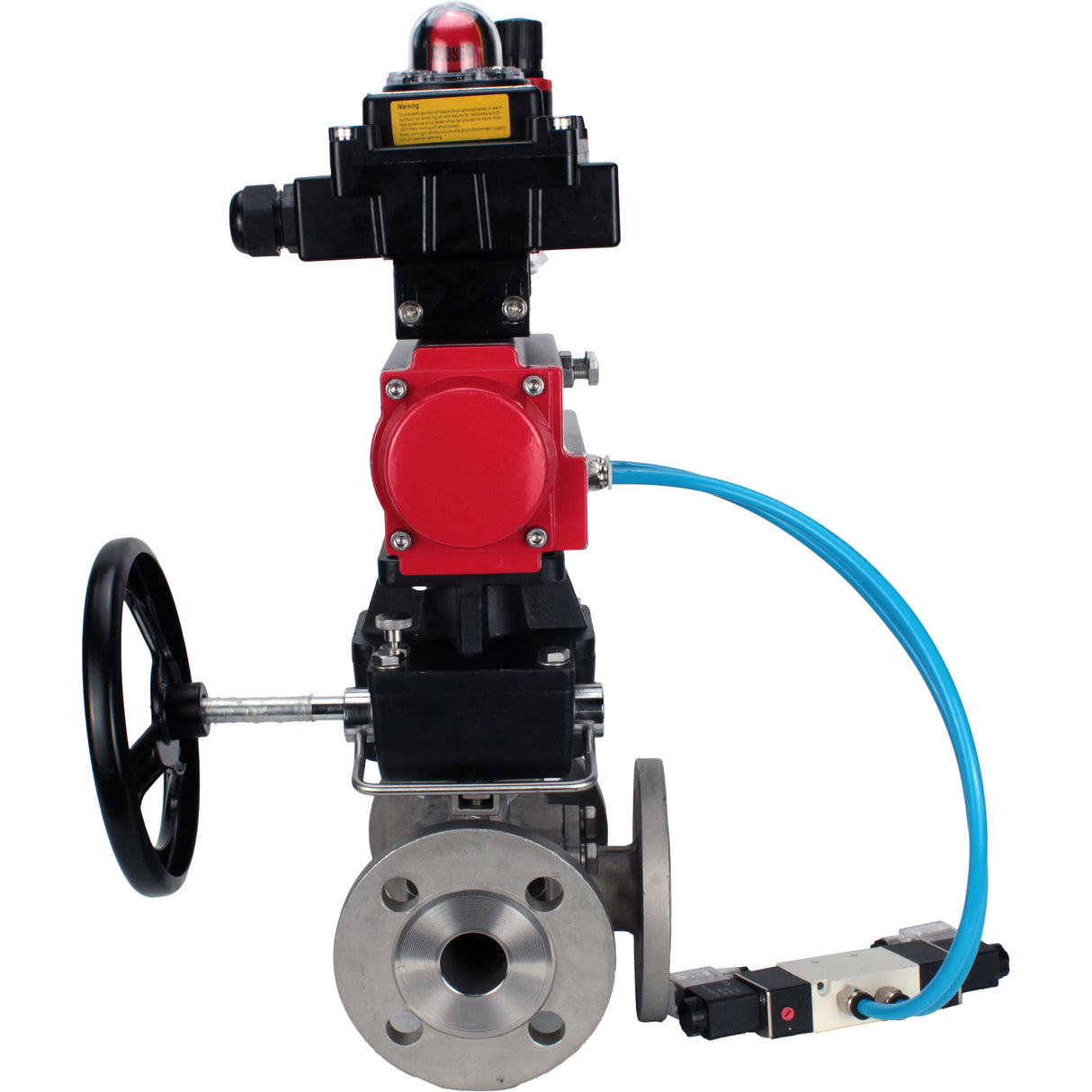 Ball valves Elephant BV3232P(4pc)-FP-3WL-F-ISO-H 16 bar full bore, flanged, body - stainless steel SS316, ISO flange F03/F04-F10/F12, square 9x9-19x19, s mon/drive PA-DA, mon/distribution 4V320-8 220V, LSU APL-410N EX, backup MON3-700-T38-ISO and ATU A