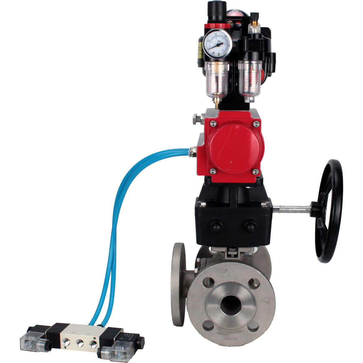 Ball valves Elephant BV3232P(4pc)-FP-3WL-F-ISO-H 16 bar full bore, flanged, body - stainless steel SS316, ISO flange F03/F04-F10/F12, square 9x9-19x19, s mon/drive PA-DA, mon/distribution 4V320-8 220V, LSU APL-510N EX, backup MON3-700-T38-ISO and ATU A