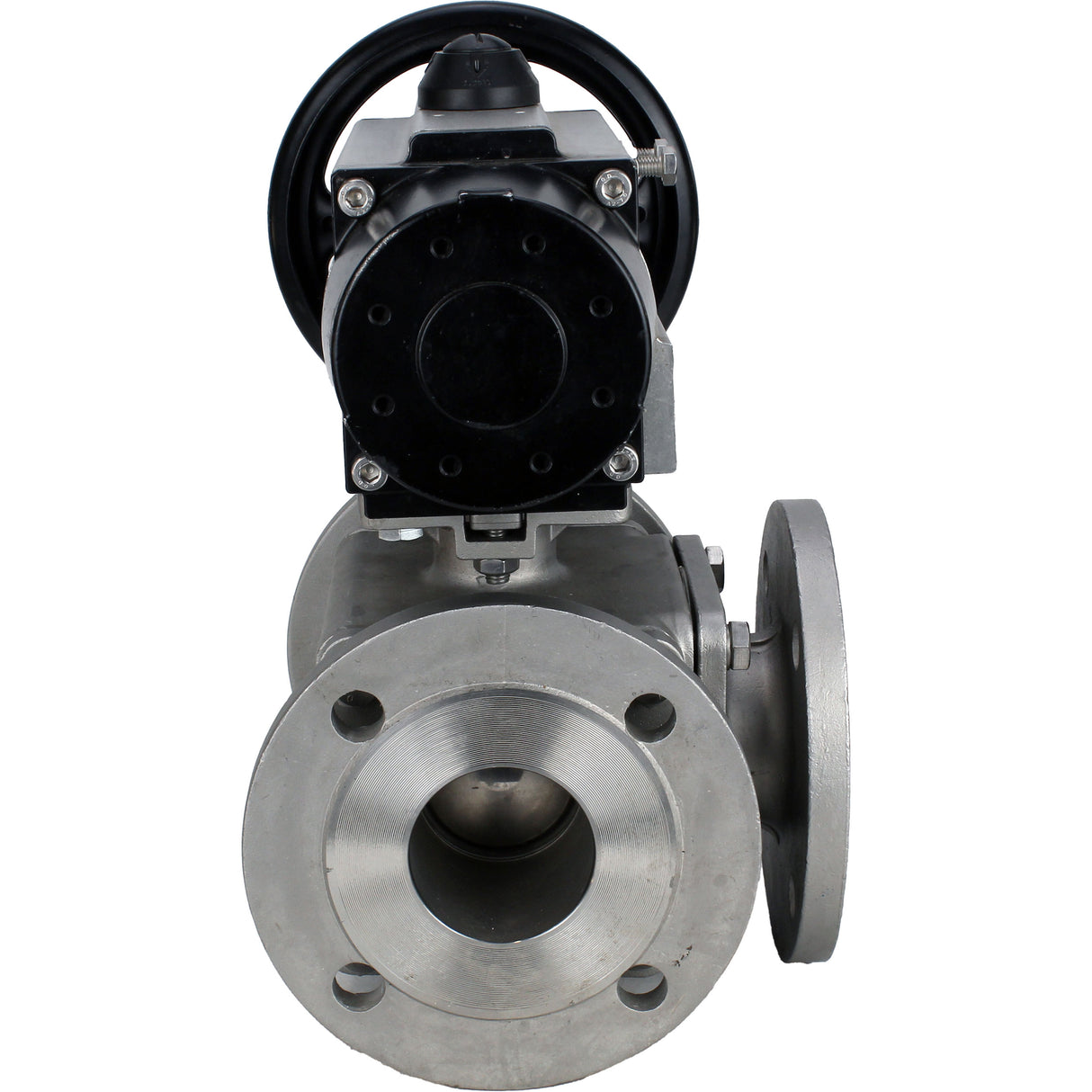 Vannes à boisseau sphérique Elephant BV3232P(4pc)-FP-3WL-F-ISO-H DN100 16 bar passage intégral, à brides, corps - acier inoxydable SS316, bride ISO F10/F12, carré 19x19, avec double actionneur pneumatique PA-DA-105-1 actions