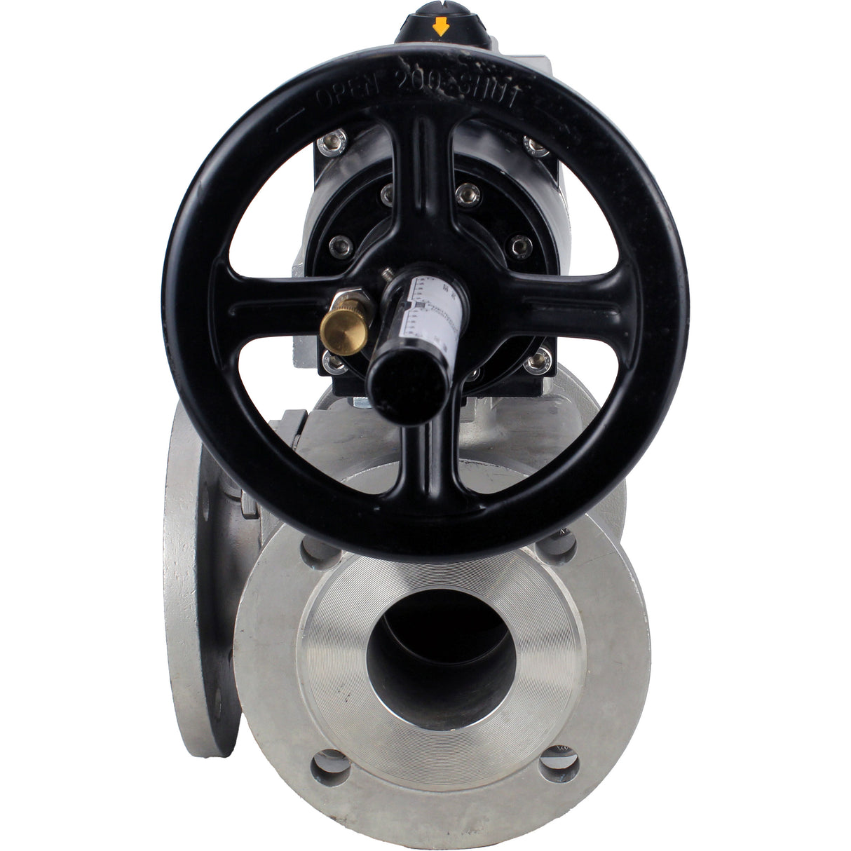 Vannes à boisseau sphérique Elephant BV3232P(4pc)-FP-3WL-F-ISO-H DN100 16 bar passage intégral, à brides, corps - acier inoxydable SS316, bride ISO F10/F12, carré 19x19, avec double actionneur pneumatique PA-DA-105-1 actions