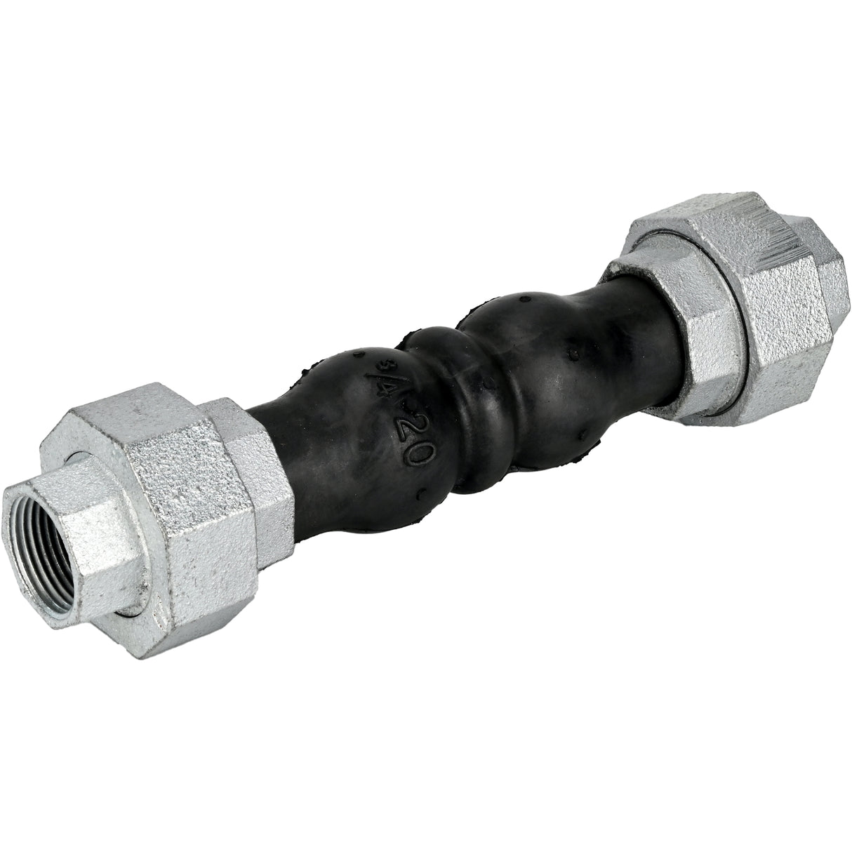 Compensateurs en caoutchouc Elephant CR-N17-T PN16, insert en caoutchouc (corps) - NBR, type de raccordement - fileté, matériau de l'élément fileté - fonte galvanisée