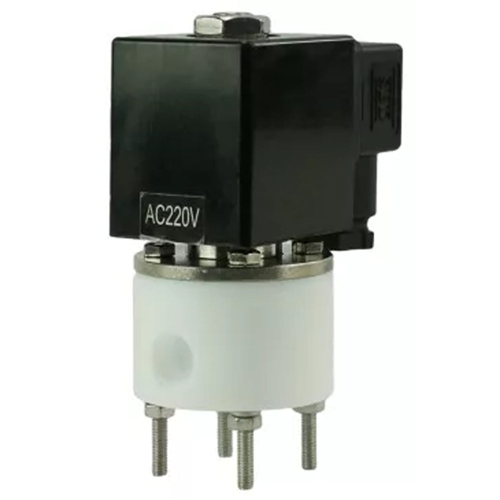 Électrovanne électrique à deux voies normalement ouverte à action directe Elephant DHF11-НО PTFE VITON G 24V, matériau du corps - PTFE, joint - Viton