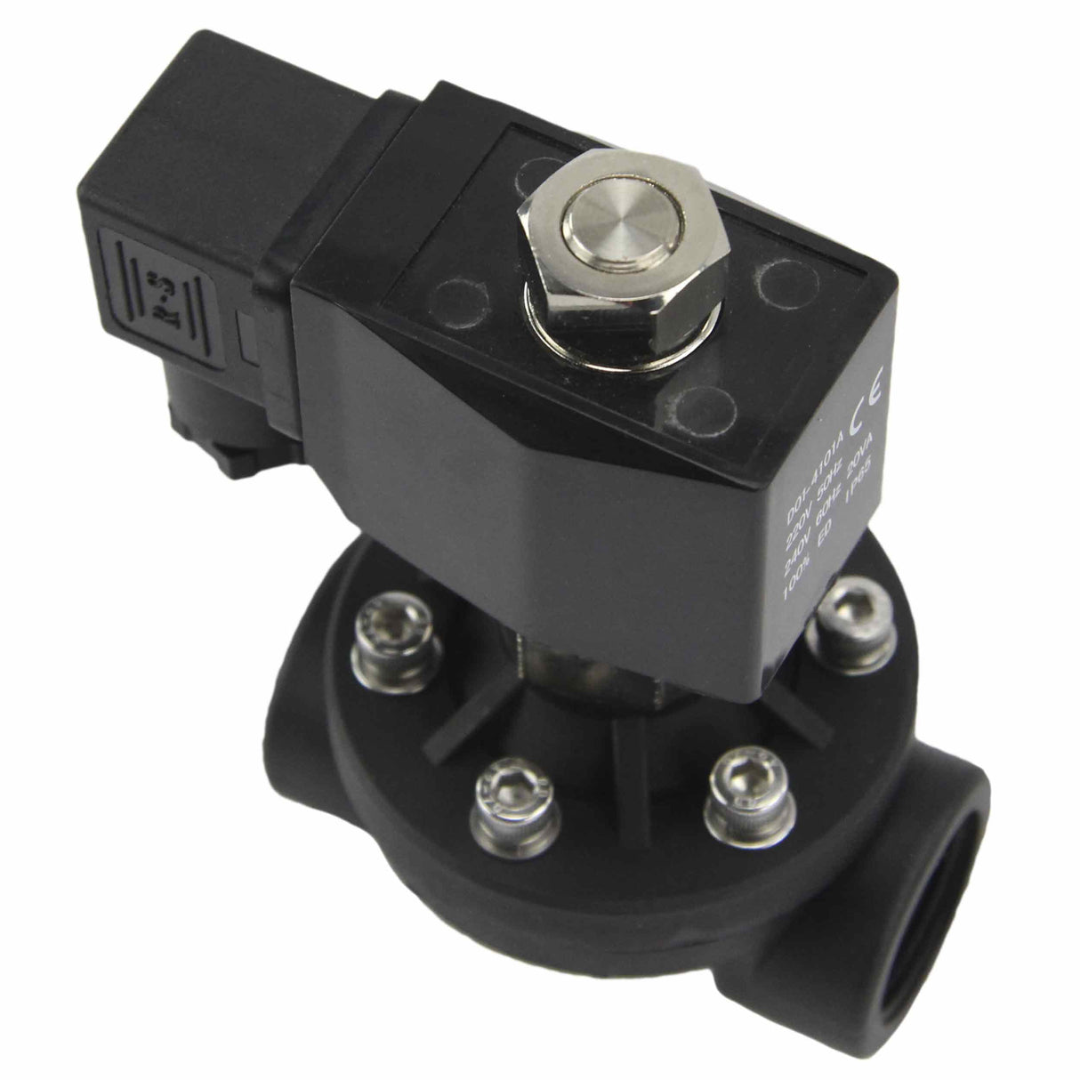 Électrovanne électrique à action semi-directe à deux voies normalement ouverte Elephant DW-51-NO EPDM G 24V, matériau du corps - Nylon 66, joint - EPDM