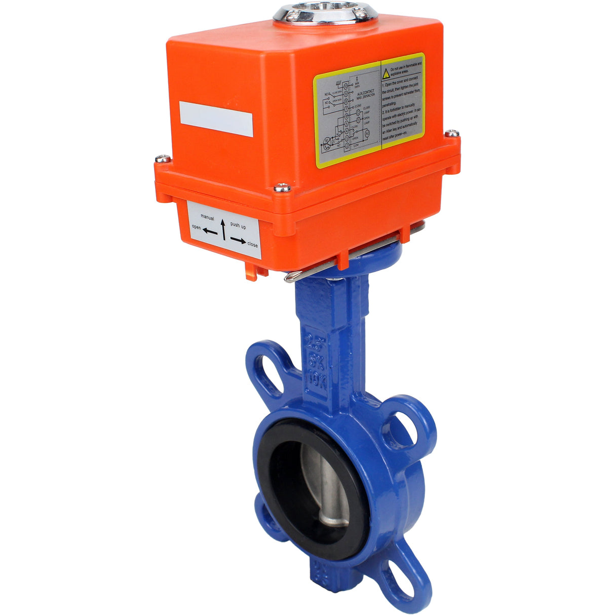 Vanne papillon d'eau Elephant GGG50-316L-EPDM matériau du corps - fonte GGG50, matériau du disque - acier inoxydable 316L, joint - EPDM avec actionneur électrique Elephant 220V