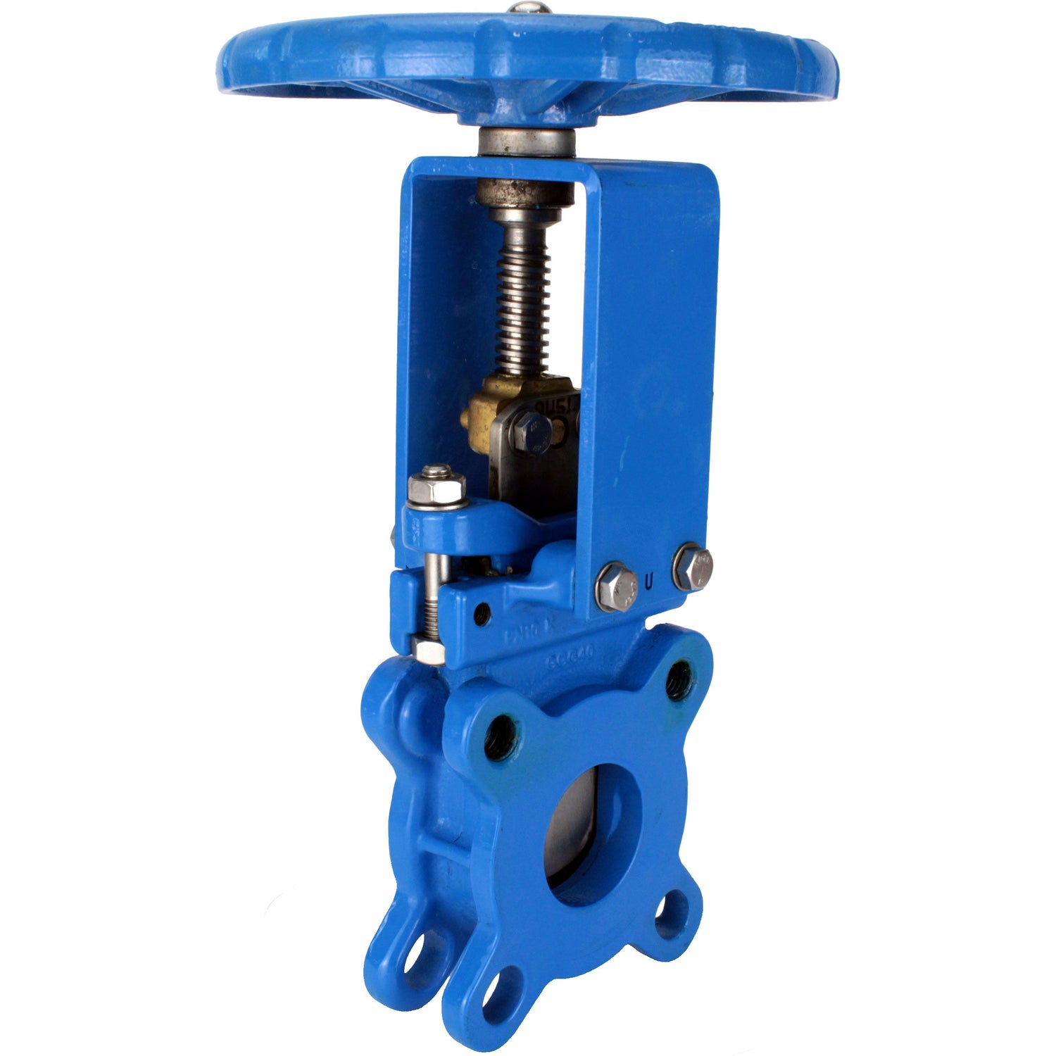 Vanne à guillotine Elephant GVKN1331N-2W-Fb-S, matériau du corps - fonte GGG40, matériau du couteau - acier inoxydable AISI 304, joint - NBR, volant