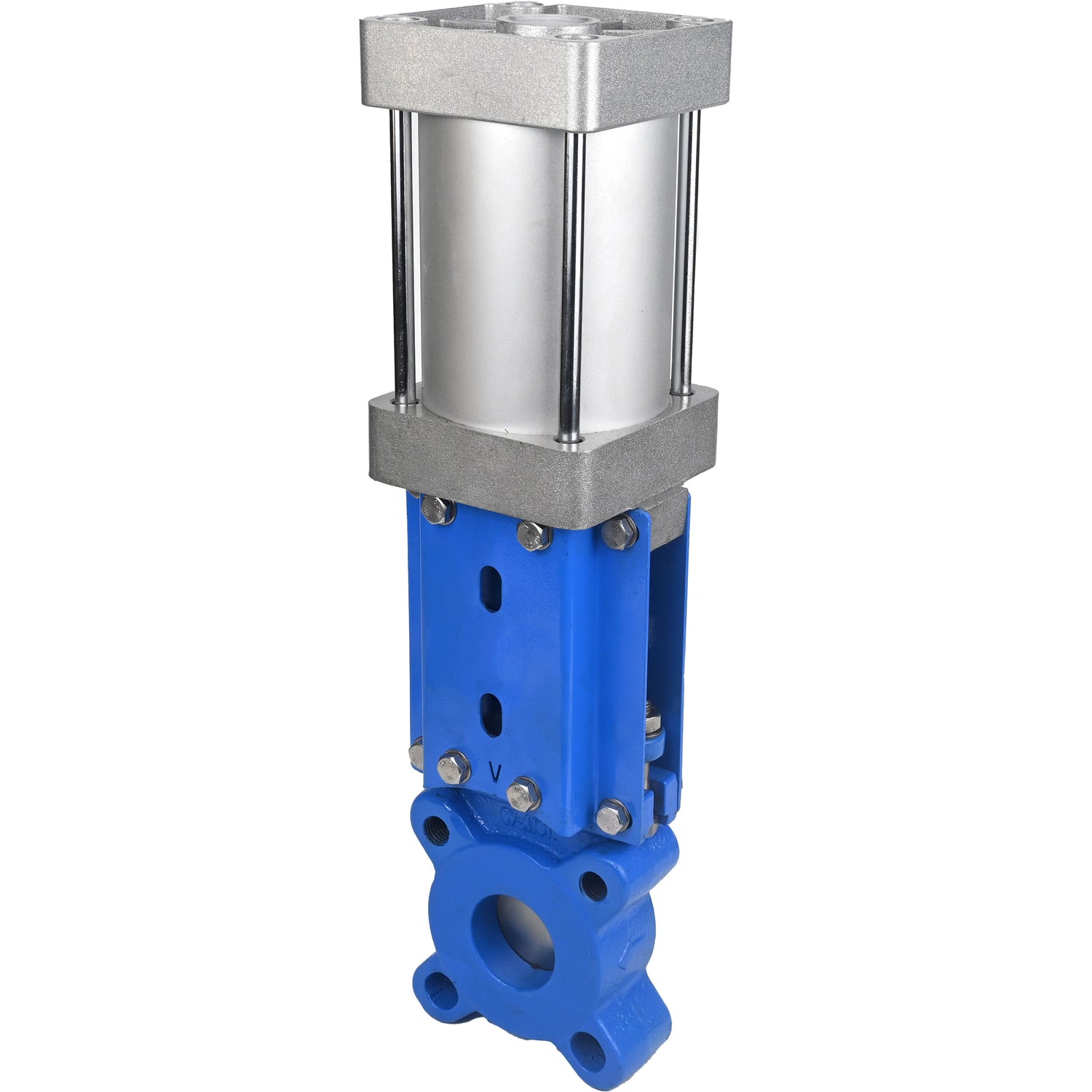 Gate valves Elephant GVKR1331M-1W-Fb-2P-WENZ PN10 unidirectional, interflanged, spindle - extendable, body - cast iron GGG40, gate - stainless steel 304, seal - EPDM, pneumatically actuated, WENZ