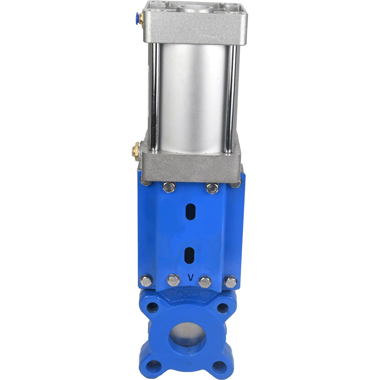 Gate valves Elephant GVKR1331M-1W-Fb-2P-WENZ PN6 unidirectional, interflanged, spindle - extendable, body - cast iron GGG40, gate - stainless steel 304, seal - EPDM, pneumatically actuated, WENZ