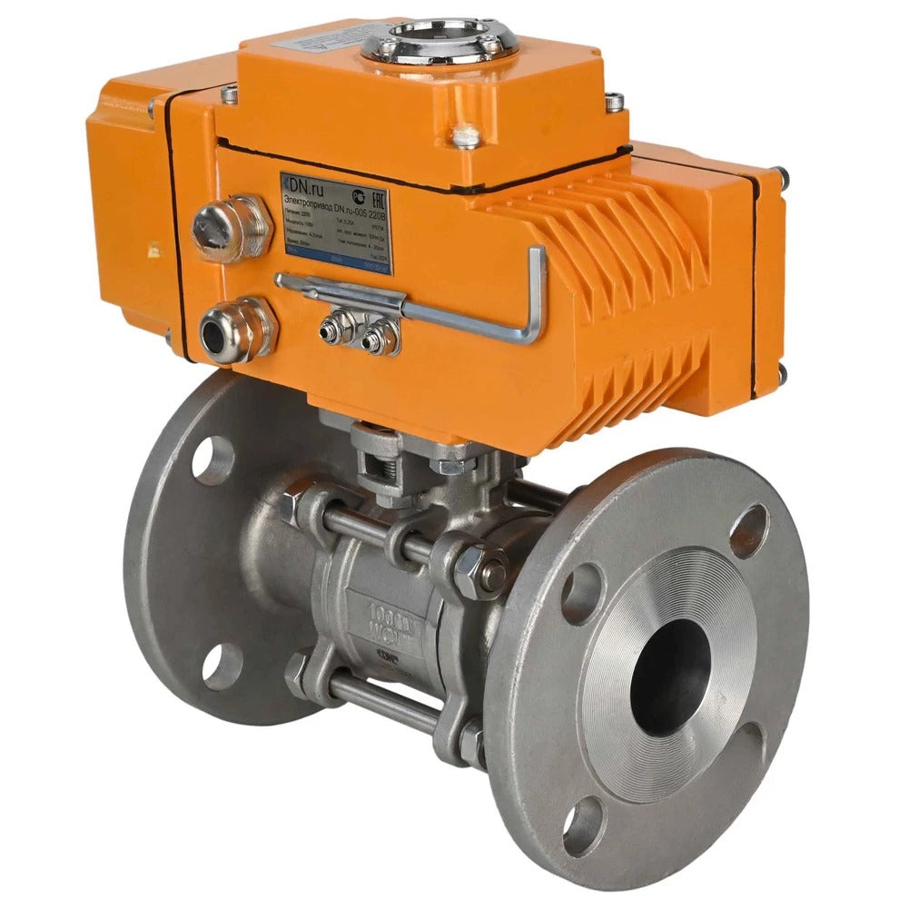 Ball valves Elephant BV3232P(3pc)-FP-F-ISO-H DN65-100 25/40 bar flanged with ISO flange, body - 316 stainless steel, full bore, seal - PTFE, with a quarter-turn electric drive Elephant QT-N-EM-O1-380VAC-U1 HARK