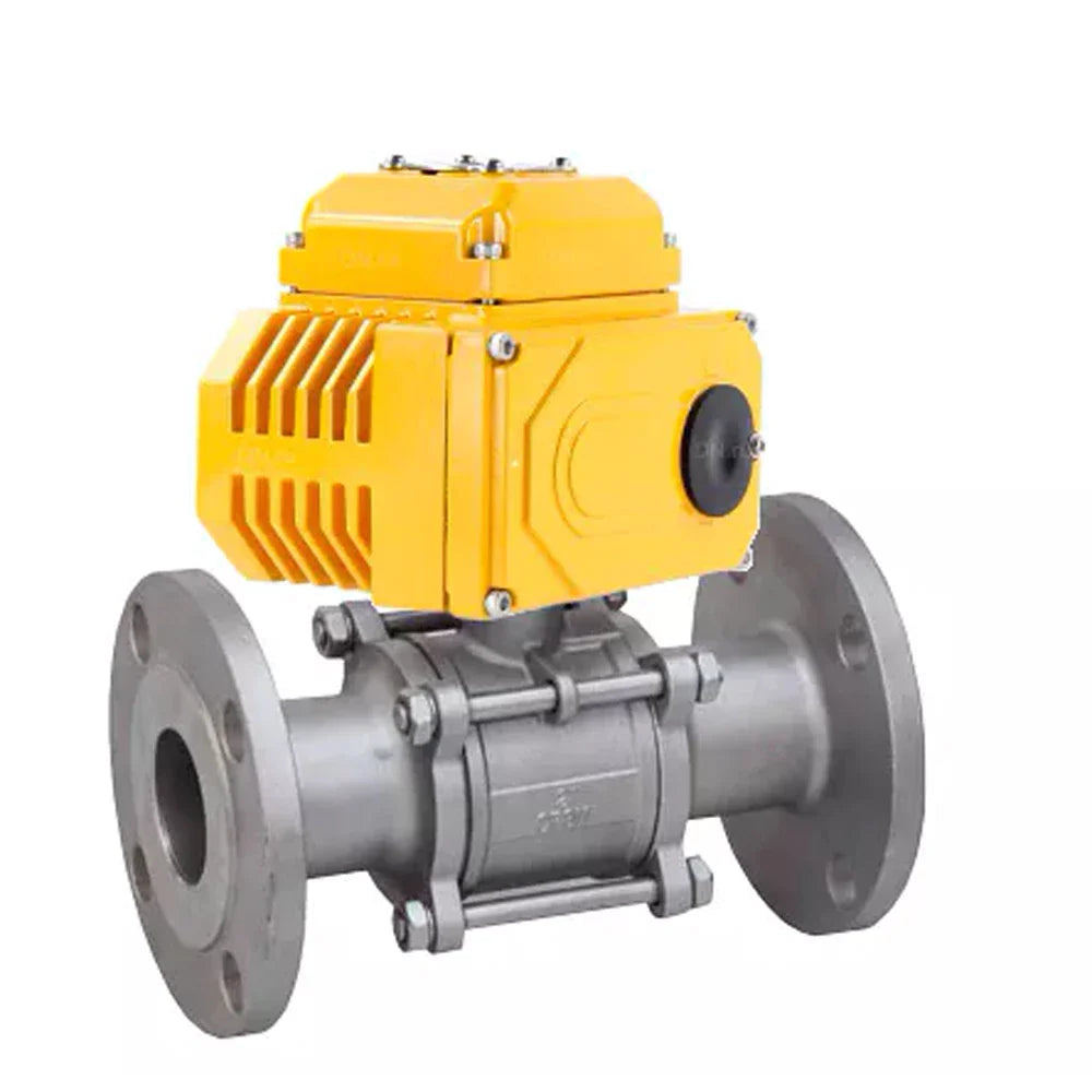 Ball valves Elephant BV3232P(3pc)-FP-F-ISO-H DN65-100 25/40 bar flanged with ISO flange, body - 316 stainless steel, full bore, seal - PTFE, with a quarter-turn electric drive Elephant QT-N-EM-O1-220VAC-U1