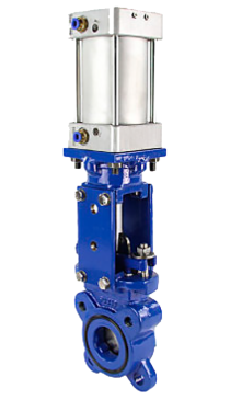 Vanne à guillotine Elephant GVK3131M-1W-Fb-2P, type wafer, matériau du corps - acier inoxydable AISI 304, avec actionneur pneumatique