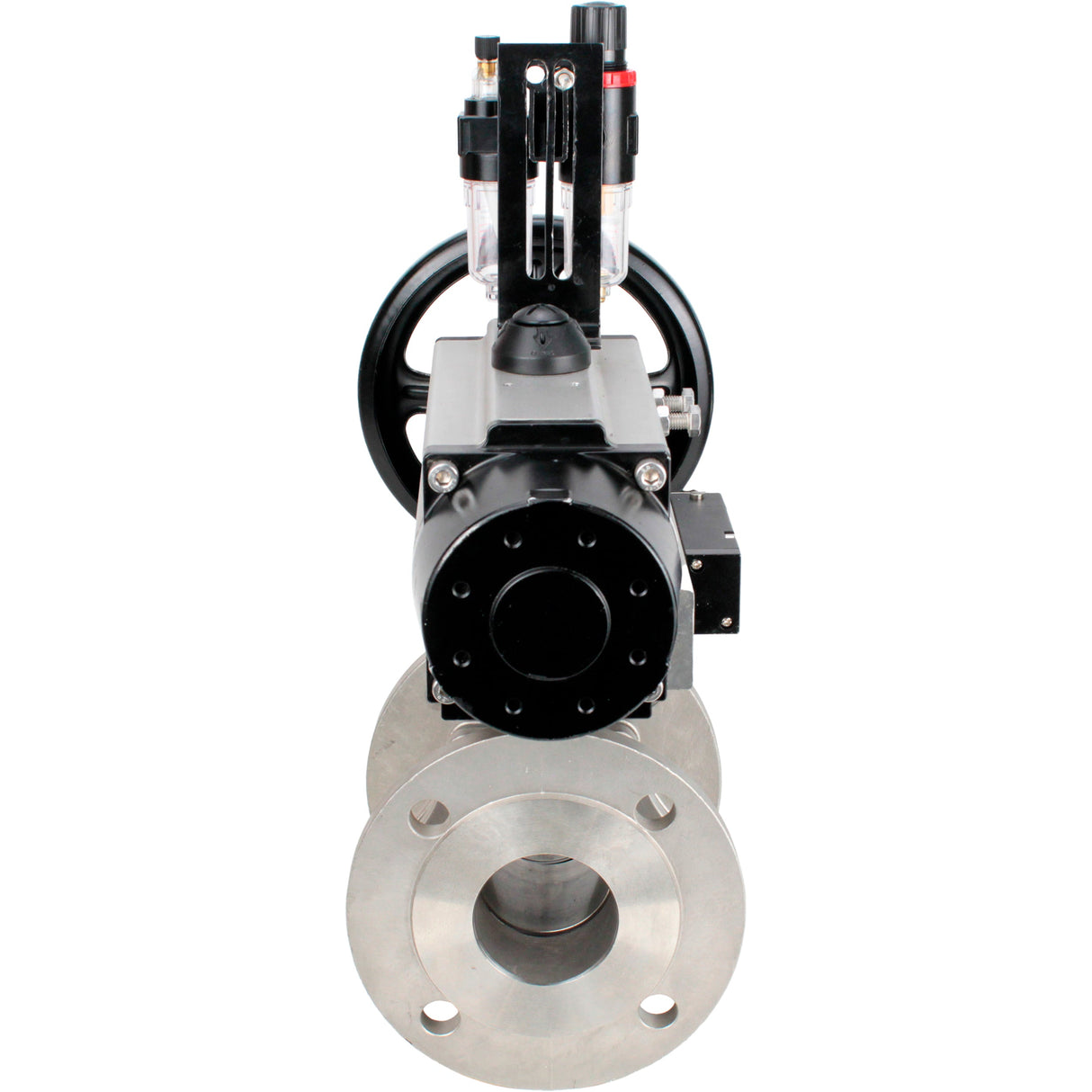 Ball valves Elephant BV3232P(2pc)-FP-F-ISO-H DN80-100 16 bar, full bore flanged, stainless steel SS316, seal - PTFE, with pneumatic actuator PA-DA-105-1 double acting, with pneumatic distributor 4M310-08 NAMUR 220V , with ATU AFC2000