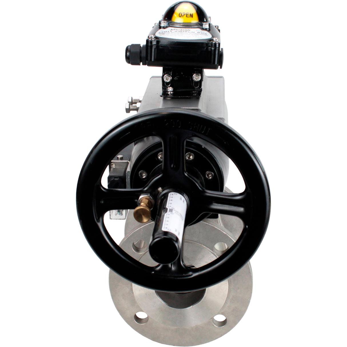 Ball valves Elephant BV3232P(2pc)-FP-F-ISO-H DN80-100 16 bar, full bore flanged, stainless steel SS316, seal - PTFE, with pneumatic actuator PA-DA-105-1 double acting, with pneumatic distributor 4M310-08 NAMUR 24V , with LSU APL-210N